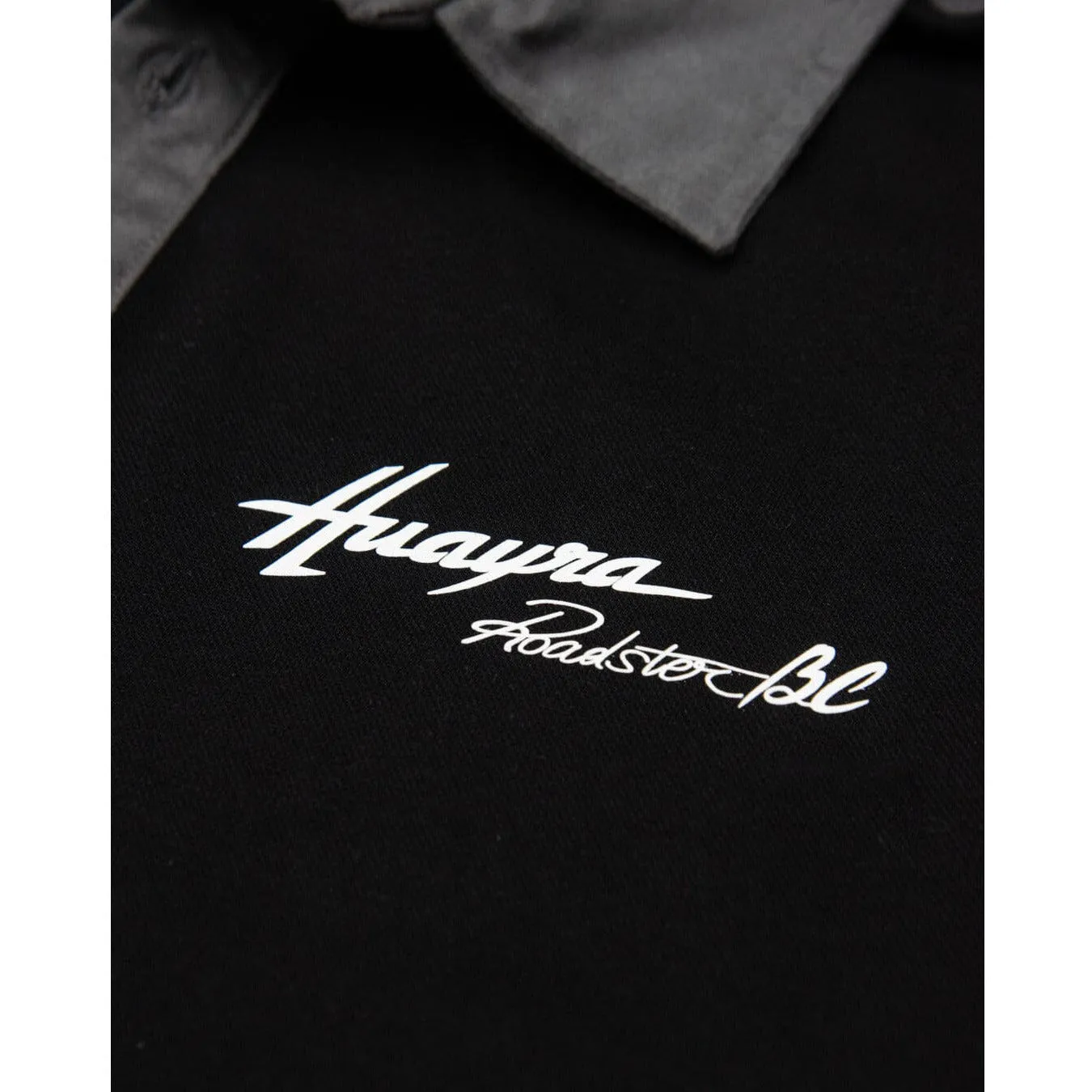 Pagani Huayra Roadster BC Men's Alcantara Polo Shirt - Dark Gray/White