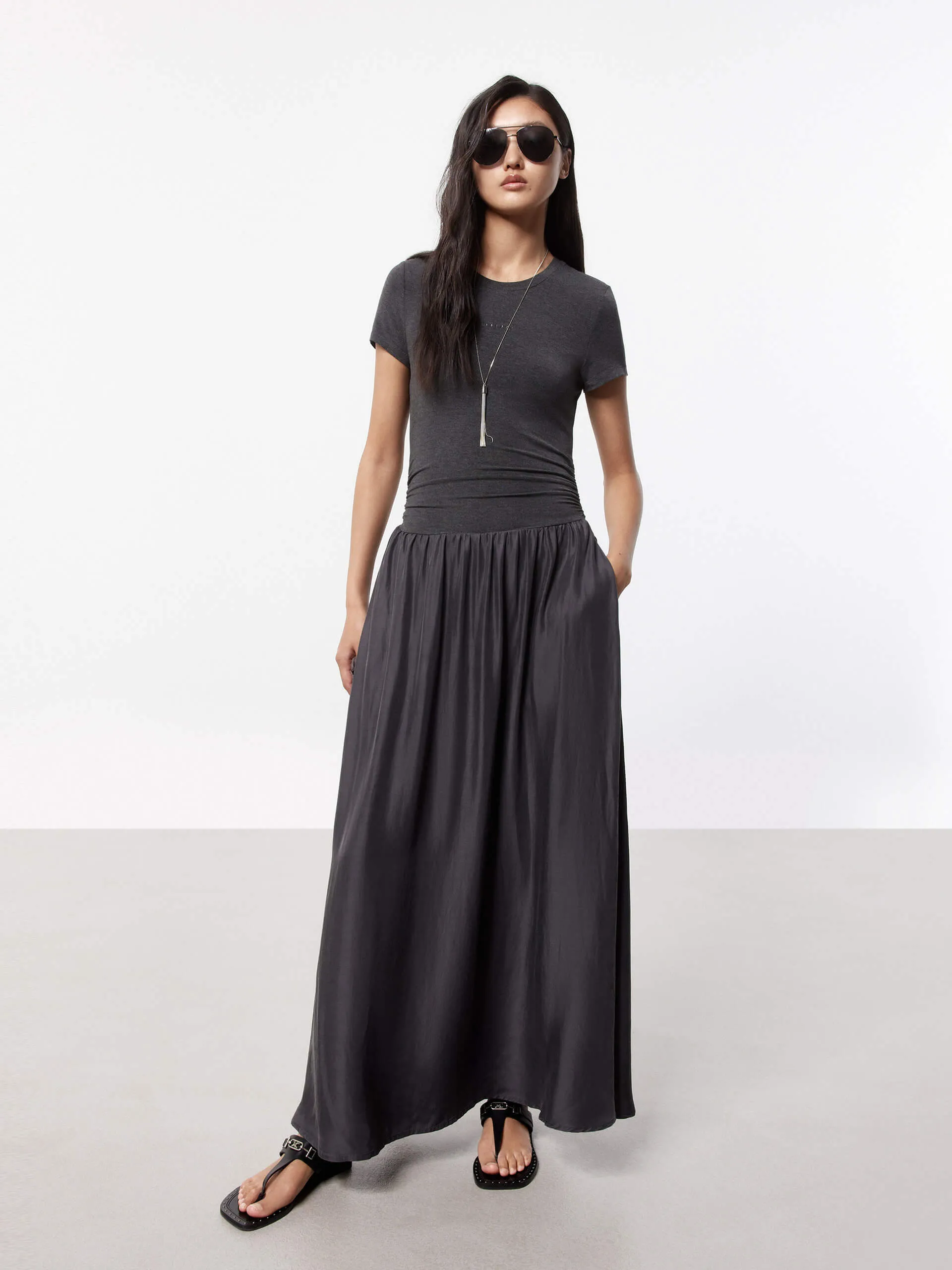 Paneled Detail Maxi Dress