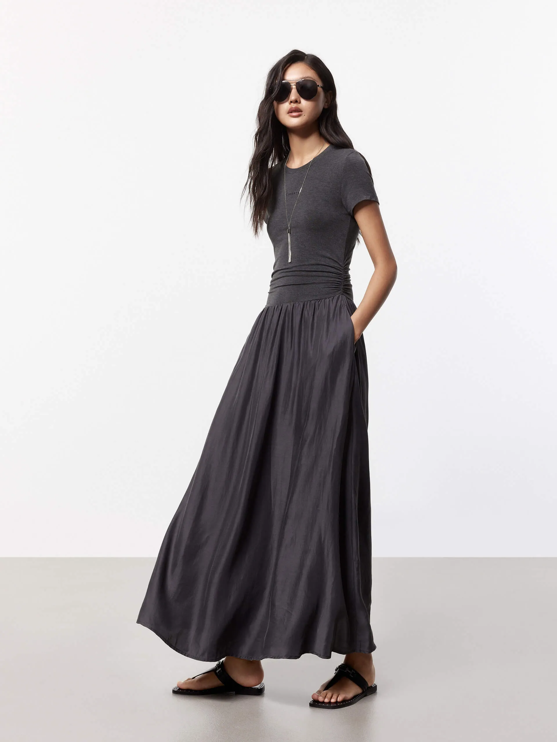 Paneled Detail Maxi Dress