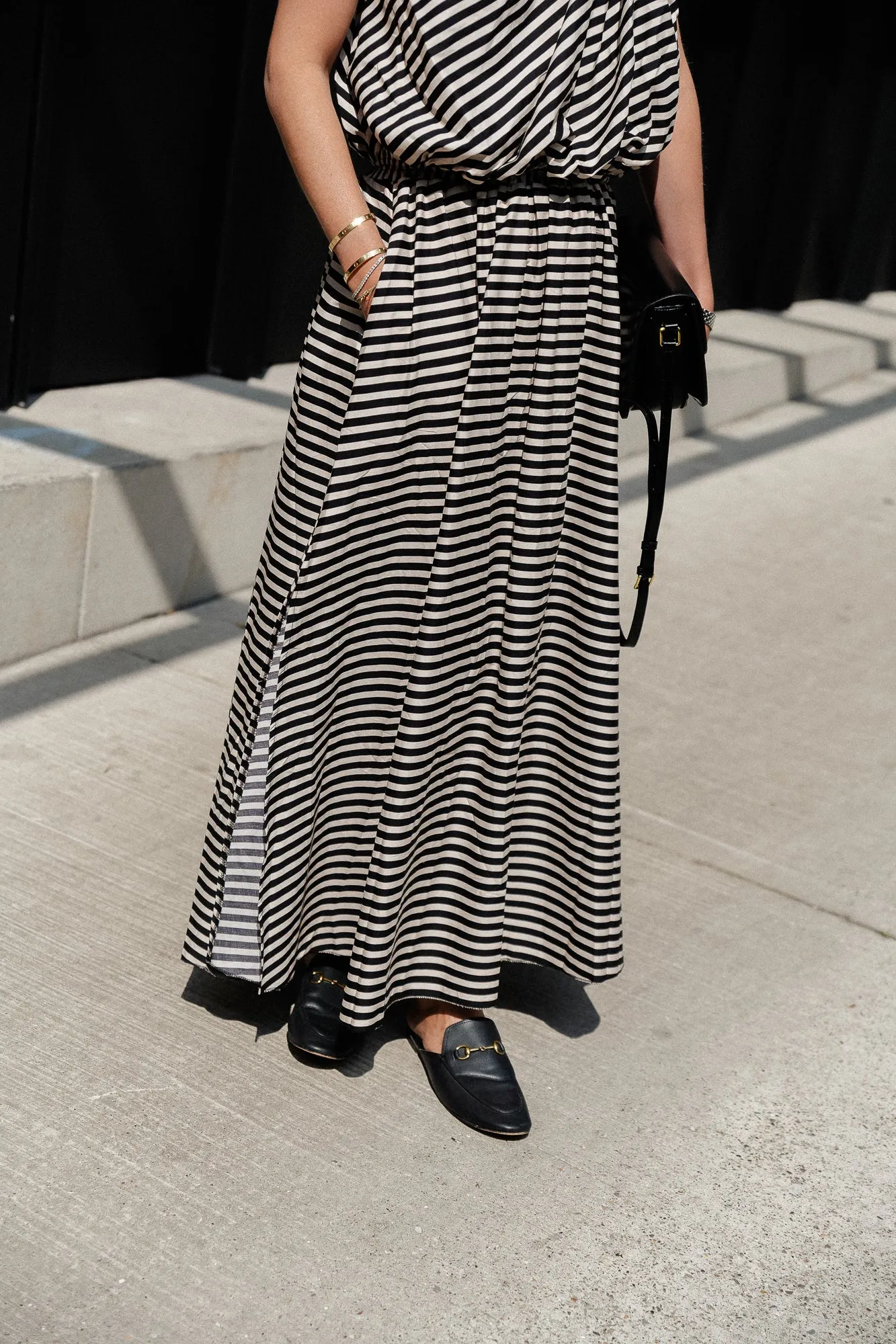 Paulien striped skirt black