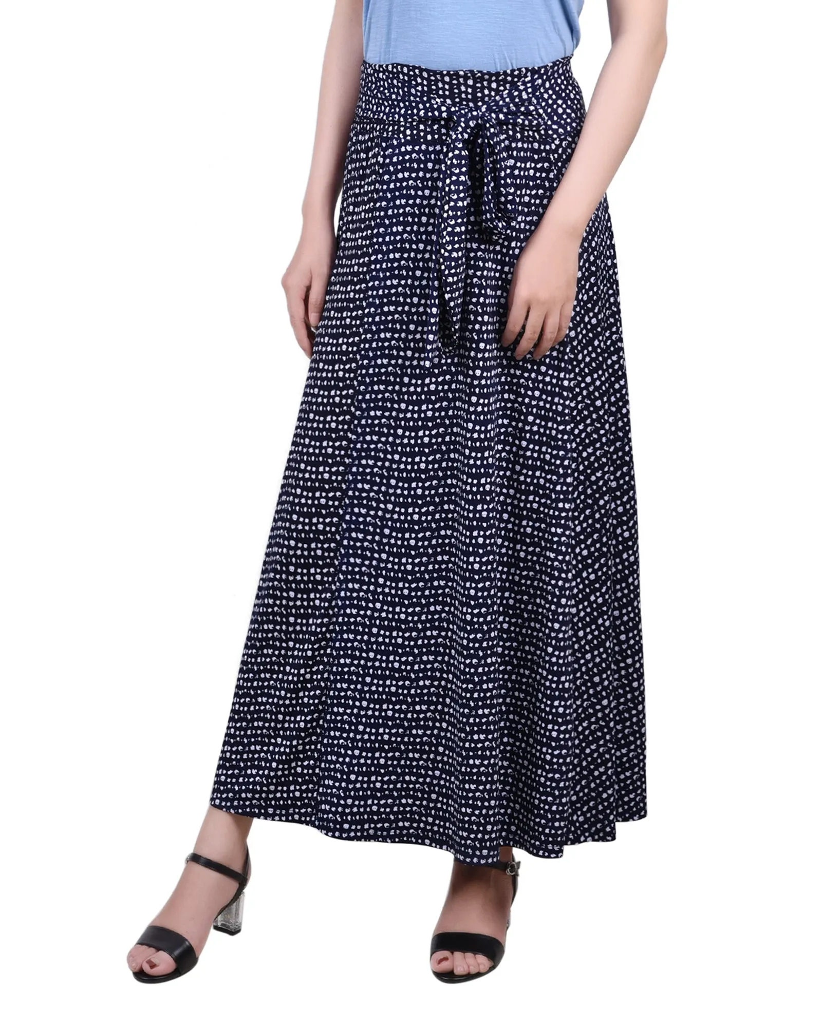 Petite Maxi Skirt With Sash Waist Tie