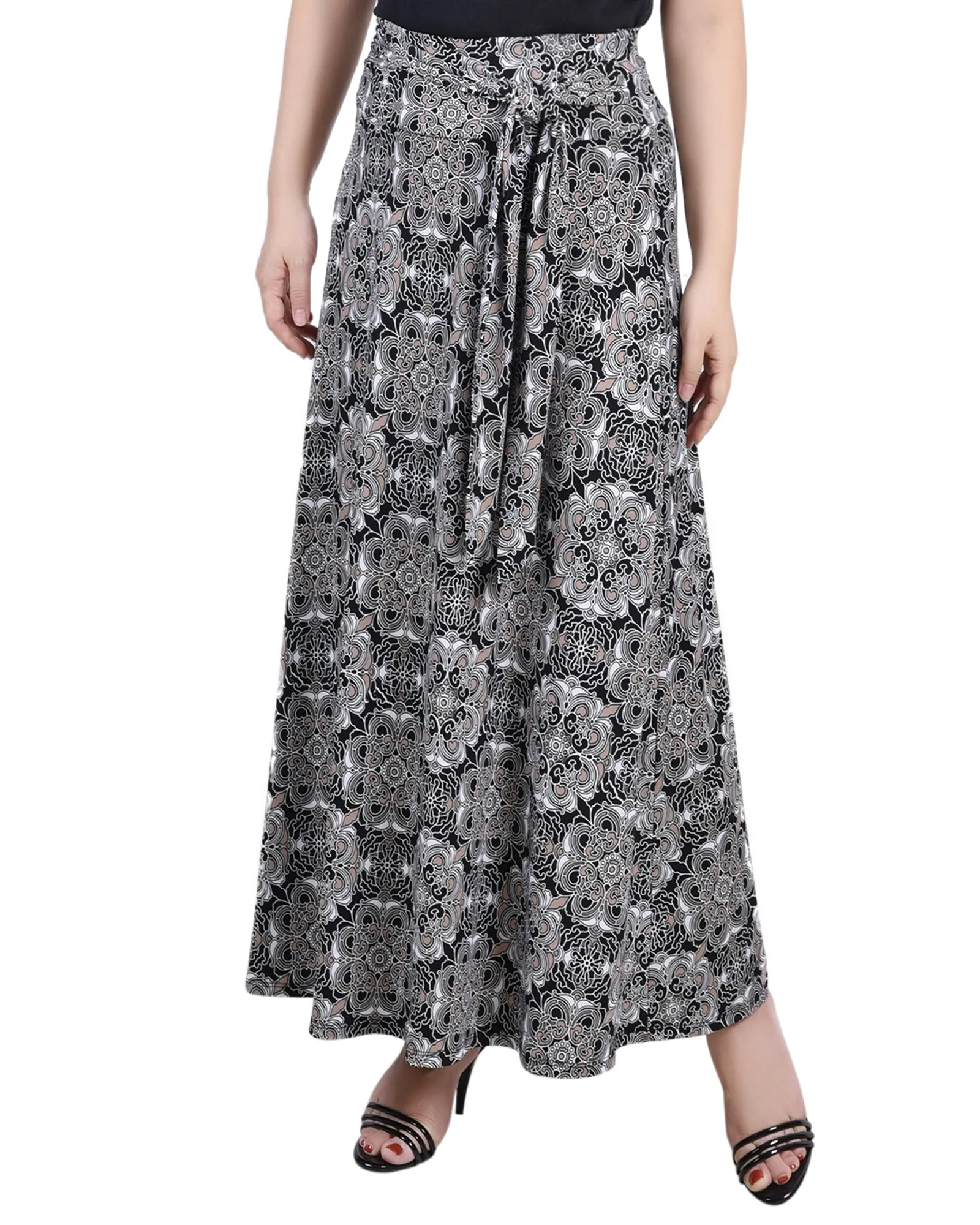 Petite Maxi Skirt With Sash Waist Tie