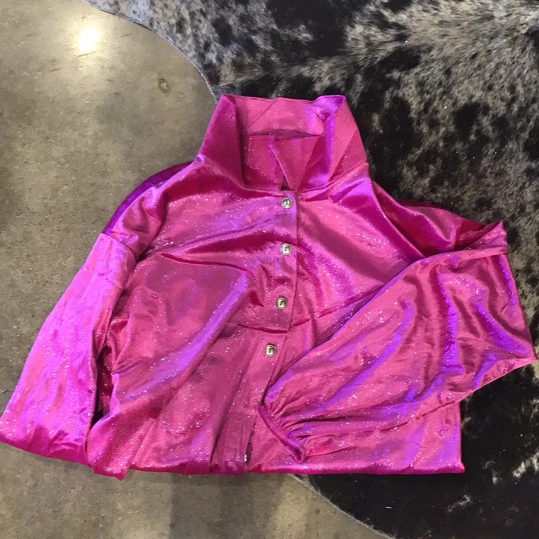 Pink Velvet Button Up