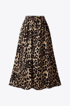 Plus Size Leopard Print Midi Skirt (TB7) T