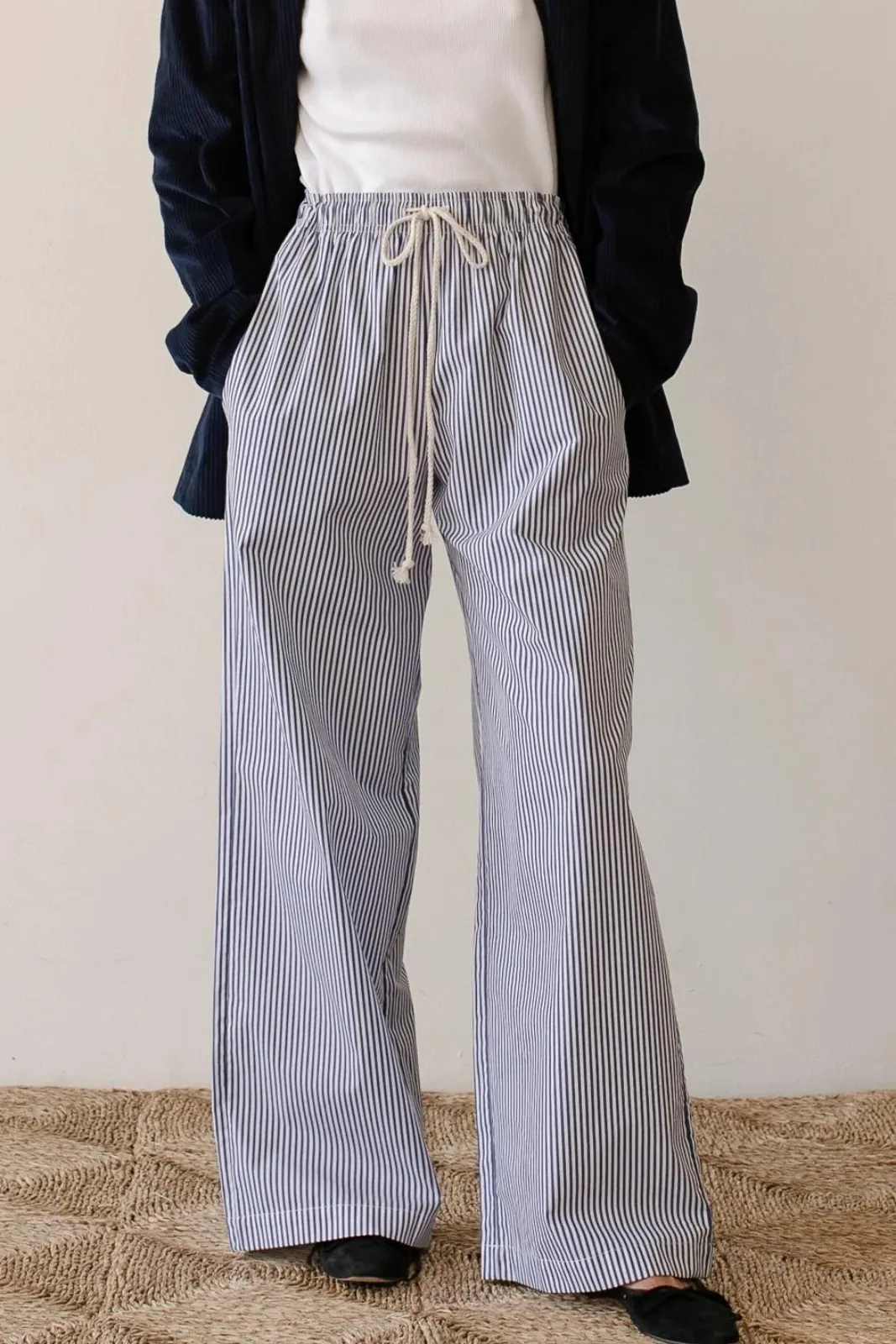 Pop Pant, Navy Stripe