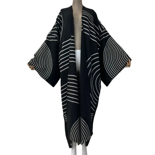 Pre Order: Stylish Winter Printed Kimono Cardigan - WINI