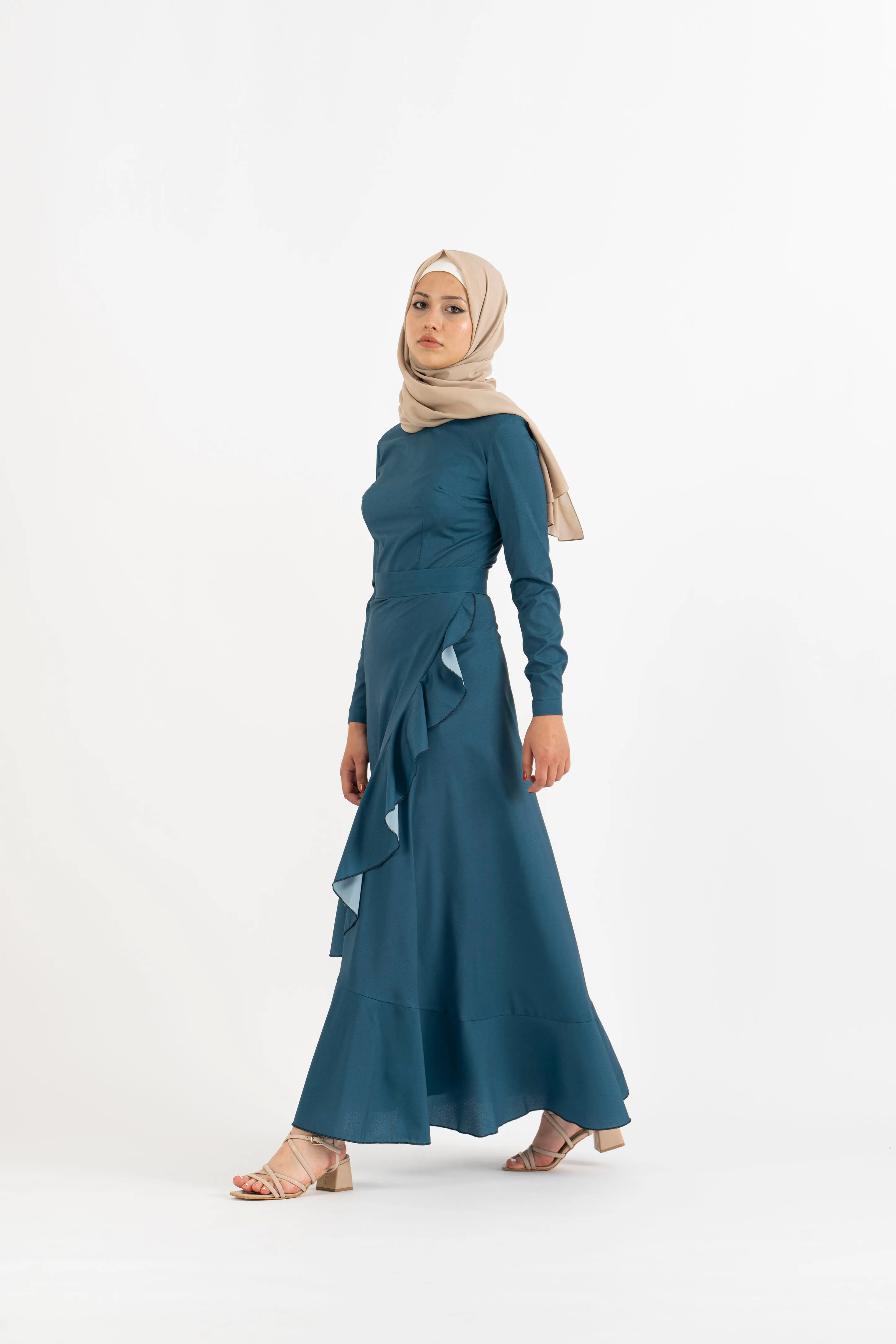 Prussian blue long dress