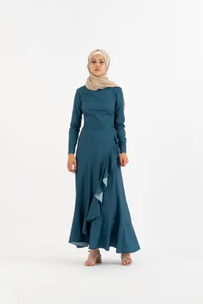 Prussian blue long dress