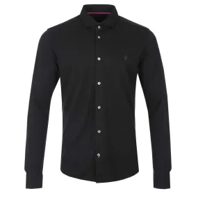 Psycho Bunny Austin Pique Oxford Shirt in Black