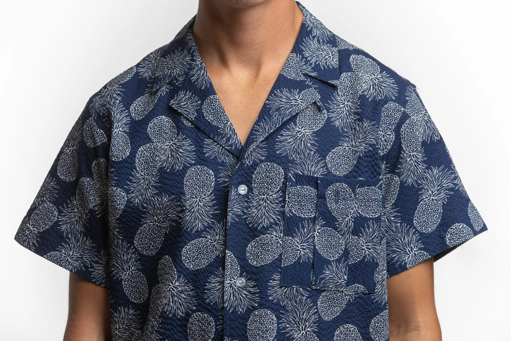 PTC - SCARAMANGER SS SHIRT (PINEAPPLE SEERSUCKER) - NAVY