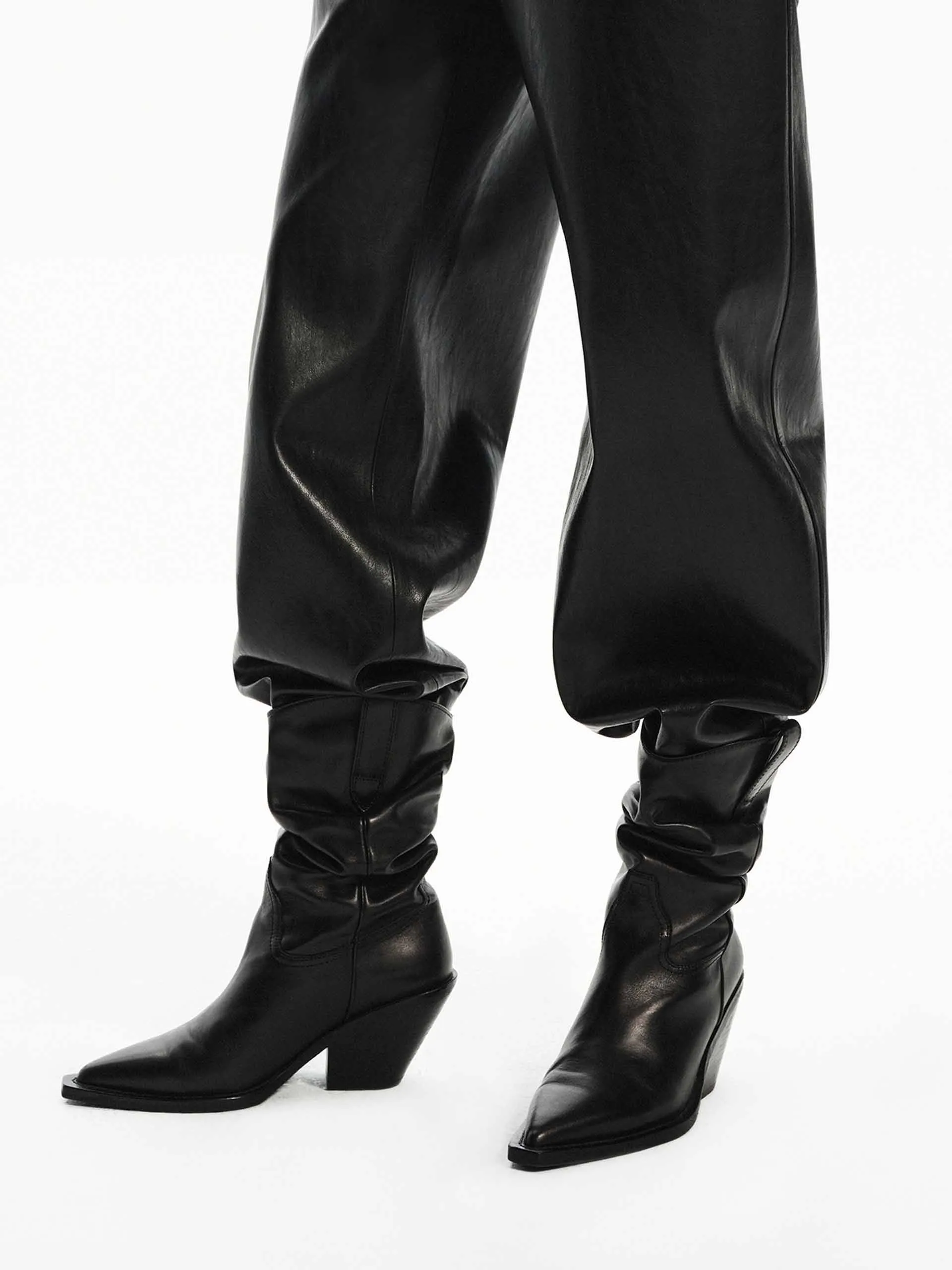 PU Leather Tapered Pants