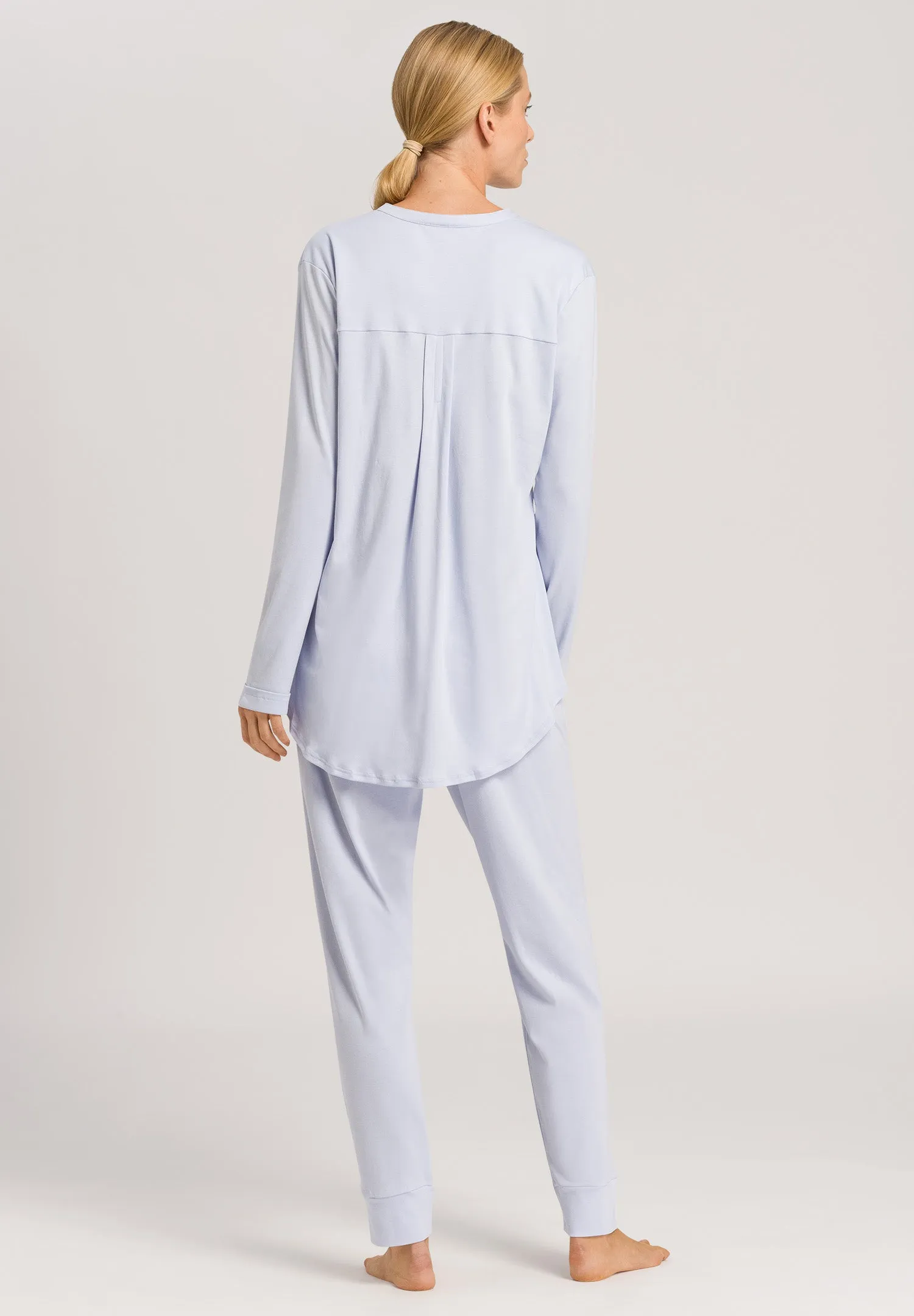 Pure Essence Button Front Soft Cotton Pajama Set | Blue Glow 77949-511