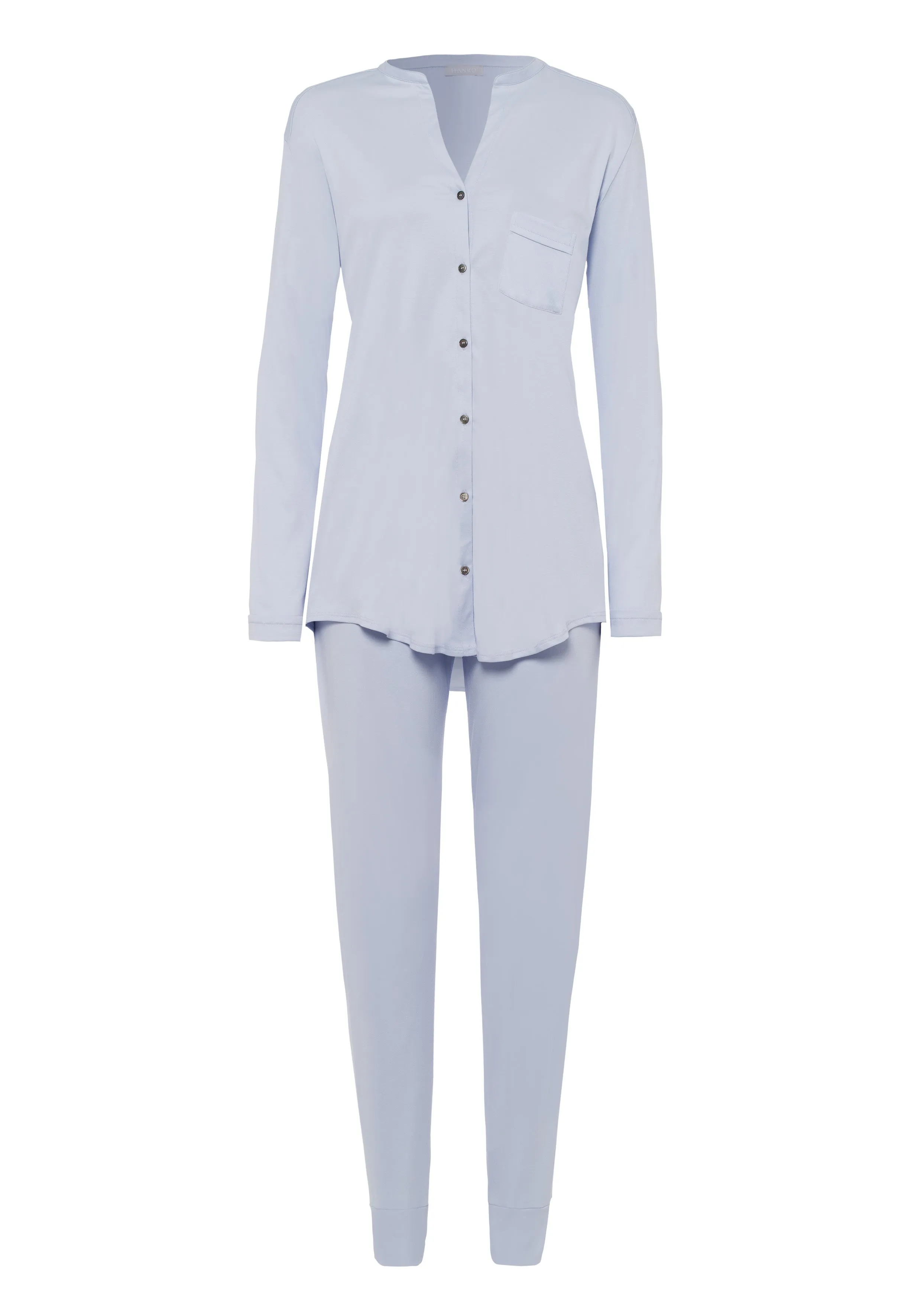 Pure Essence Button Front Soft Cotton Pajama Set | Blue Glow 77949-511