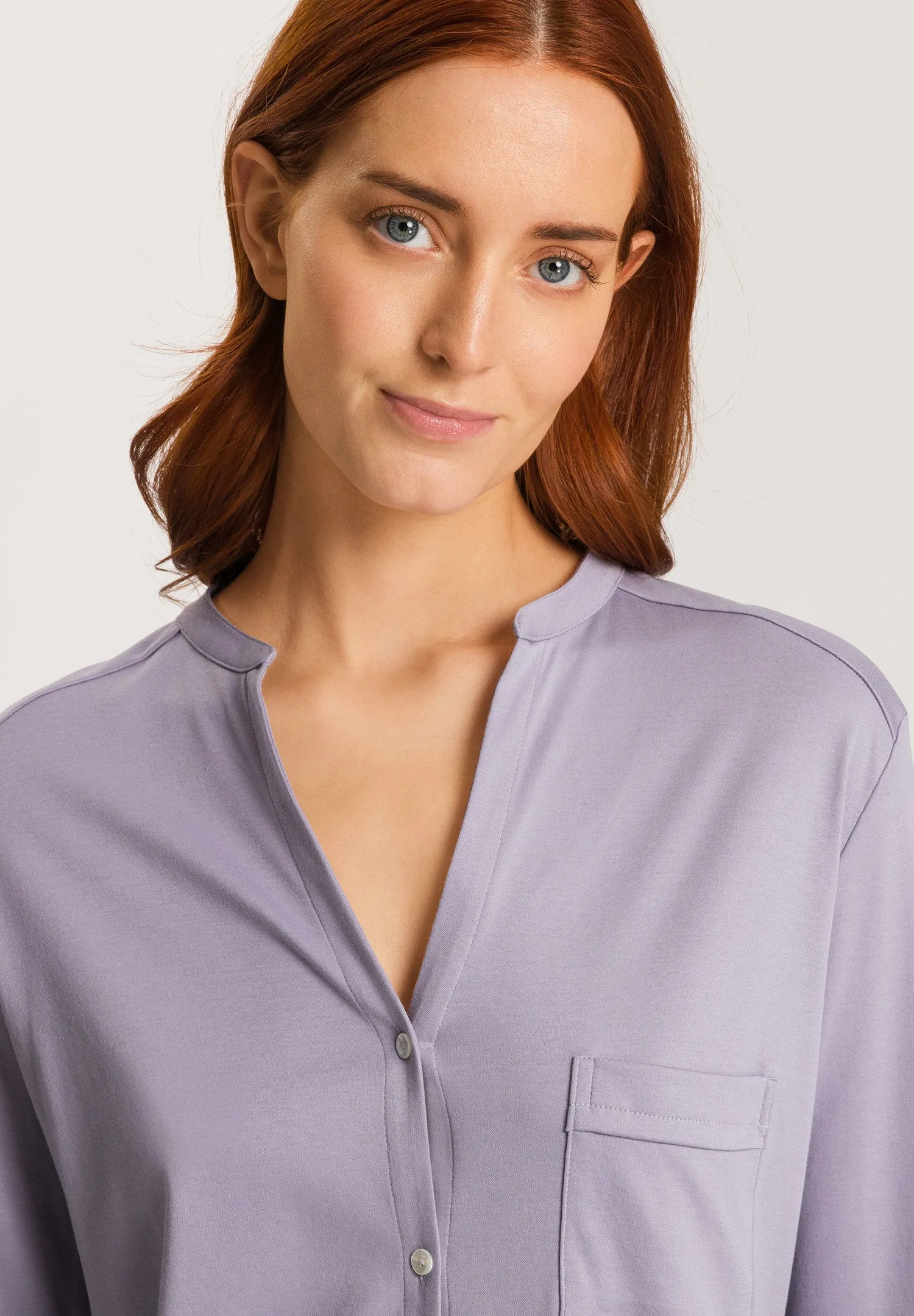 Pure Essence Button Front Soft Cotton Pajama Set | Lavender Aura 77949-2476