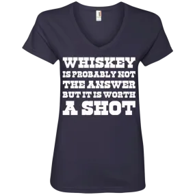 "Worth A Shot" 88VL Anvil Ladies' V-Neck T-Shirt