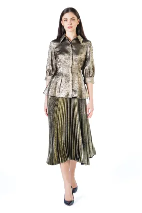 Remi Metallic Billowy Sleeves Shirt