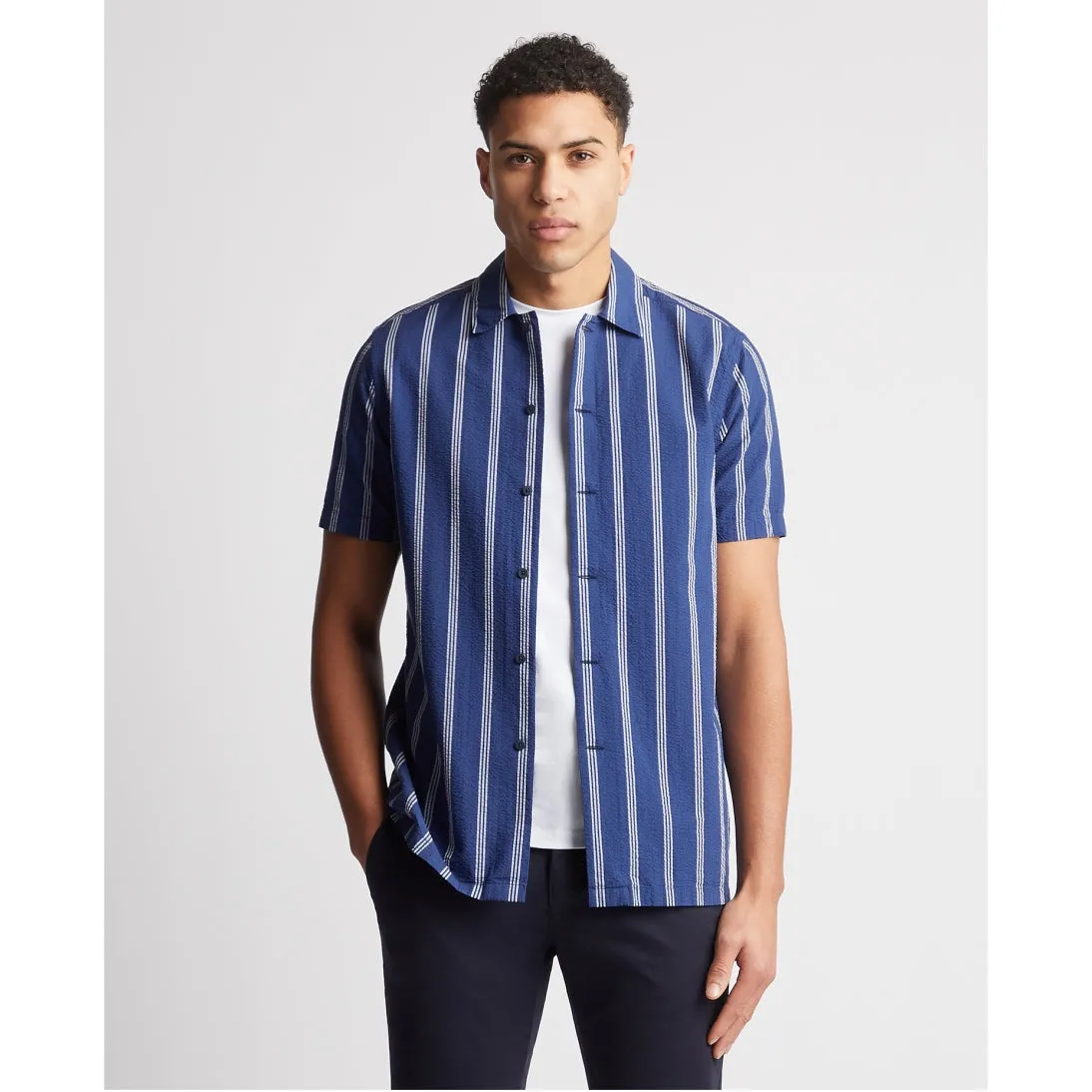 Remus Uomo Paolo Short Sleeve Seersucker Shirt 13910