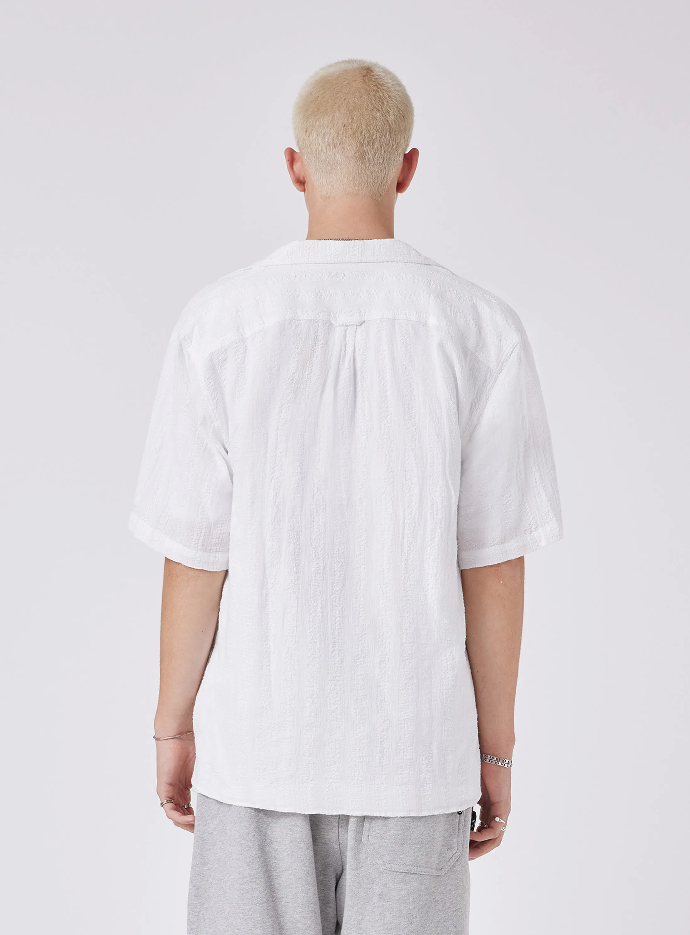 Resort Shirt White Seersucker