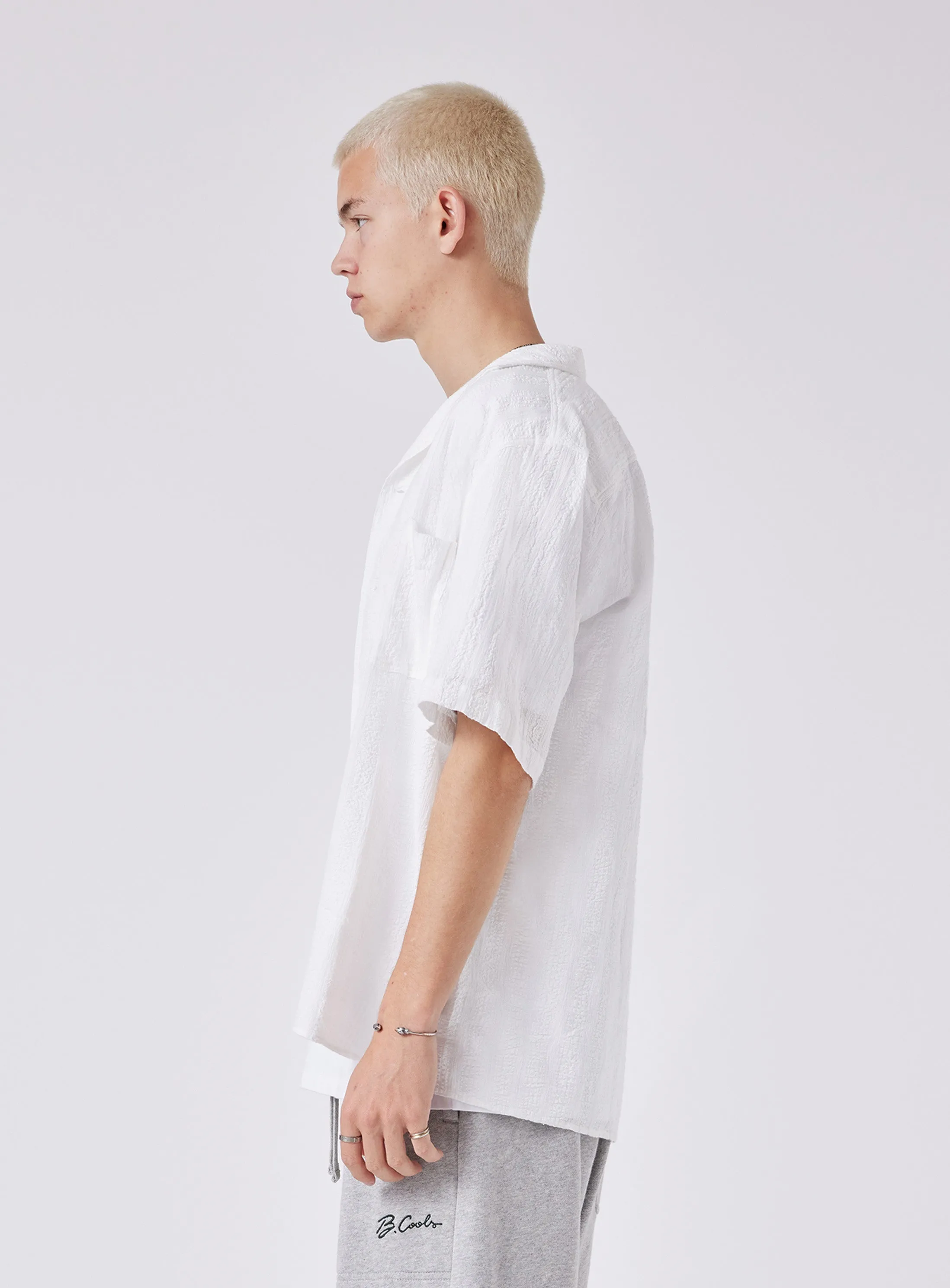 Resort Shirt White Seersucker