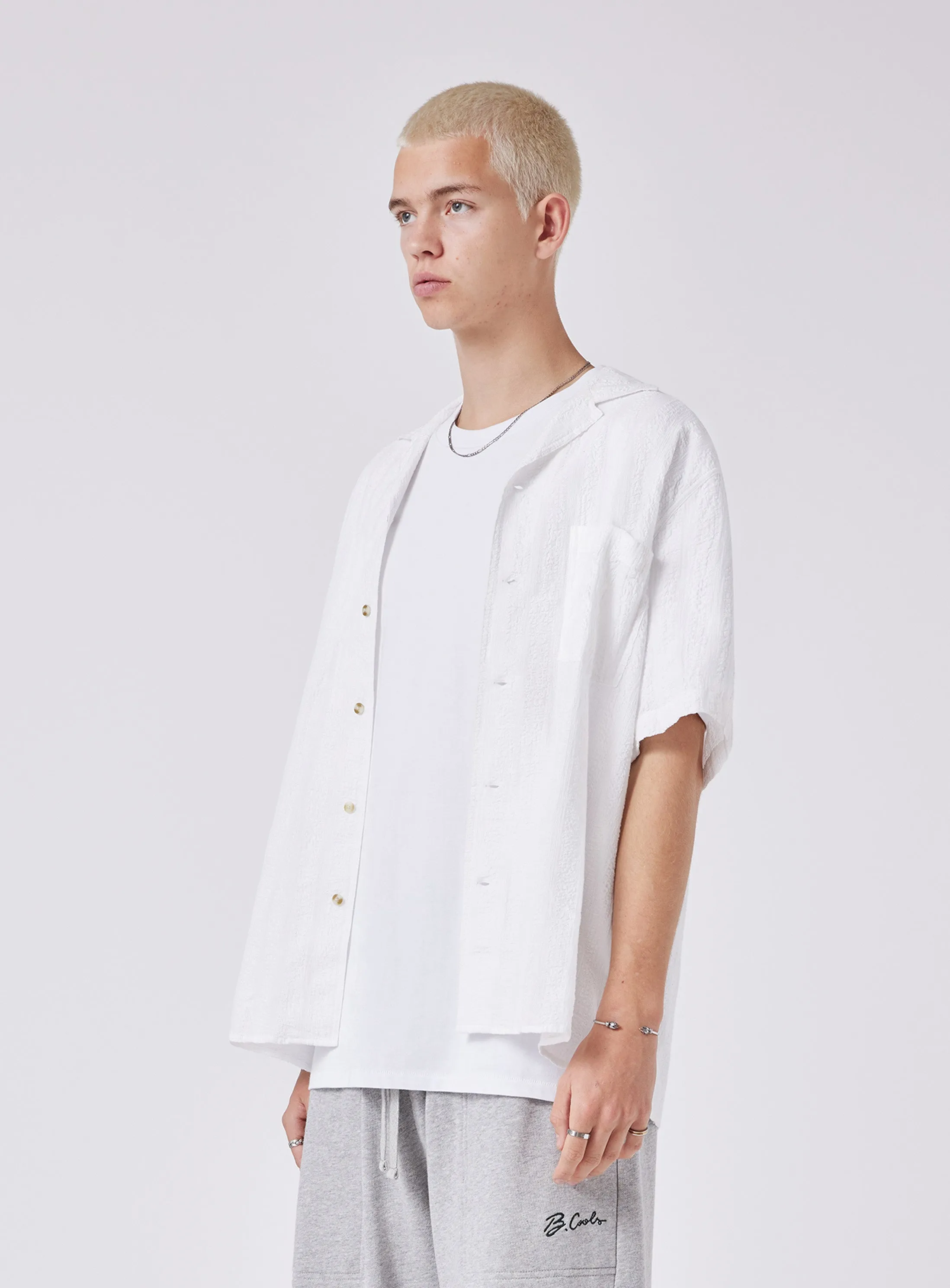 Resort Shirt White Seersucker