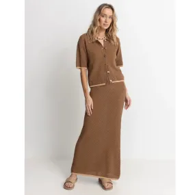 Rhythm | Joni Knit Maxi Skirt | Chocolate