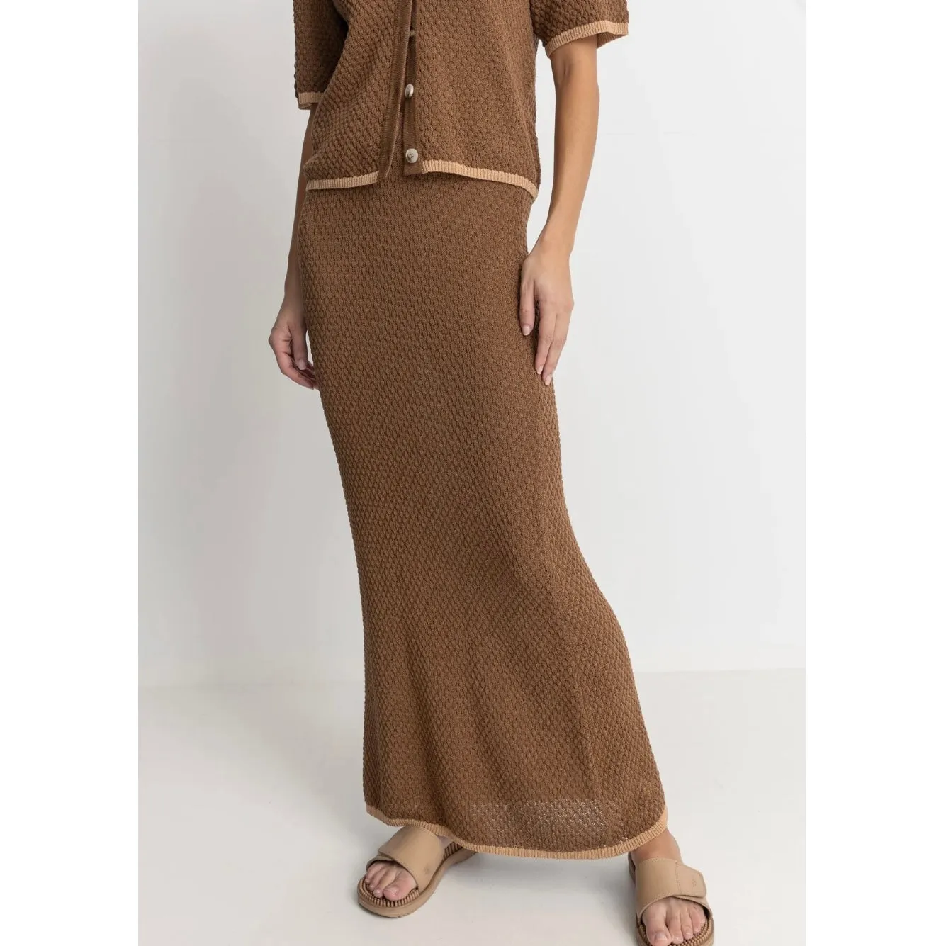 Rhythm | Joni Knit Maxi Skirt | Chocolate