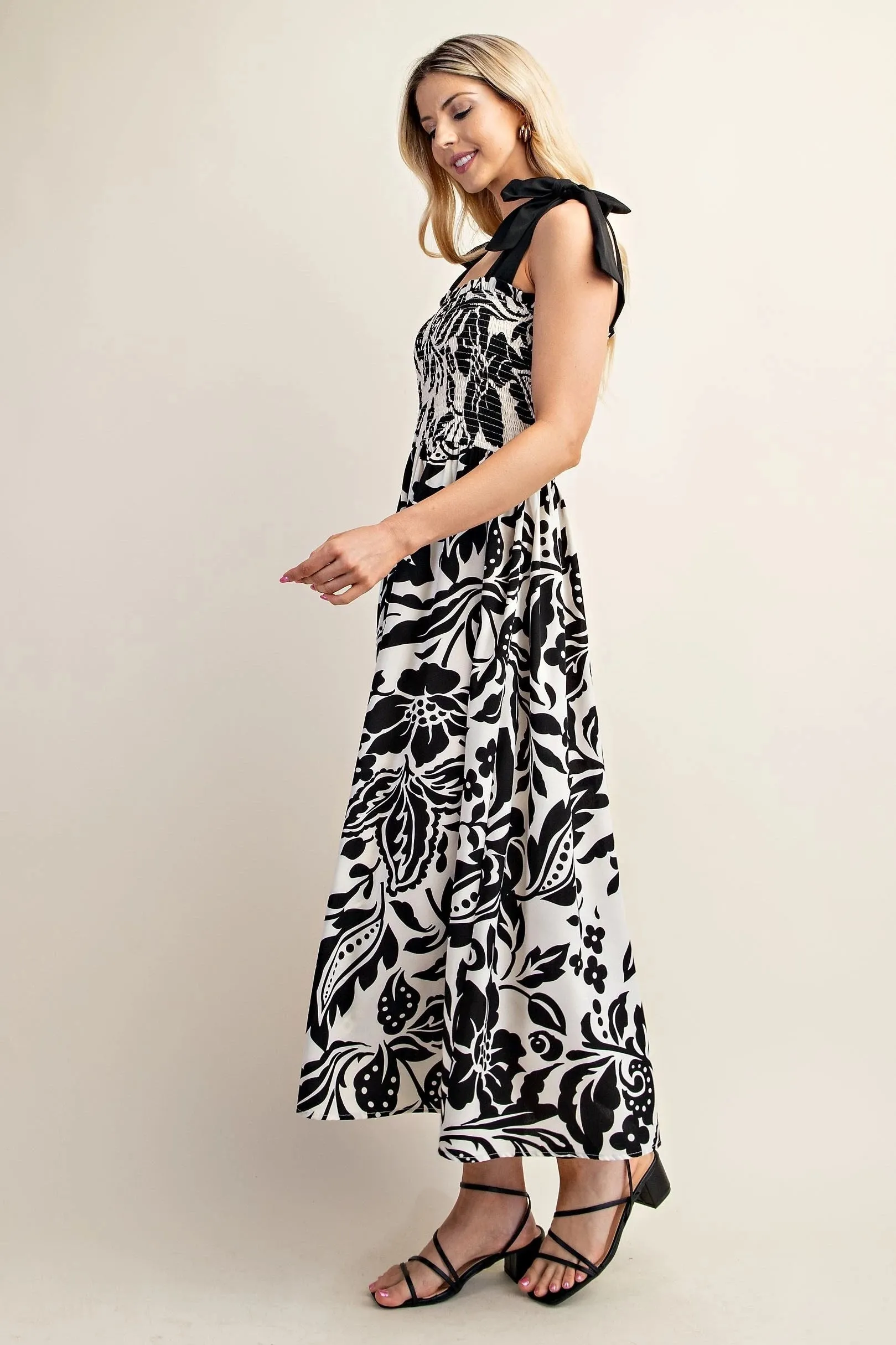 Ribbon Tie Midi Dress