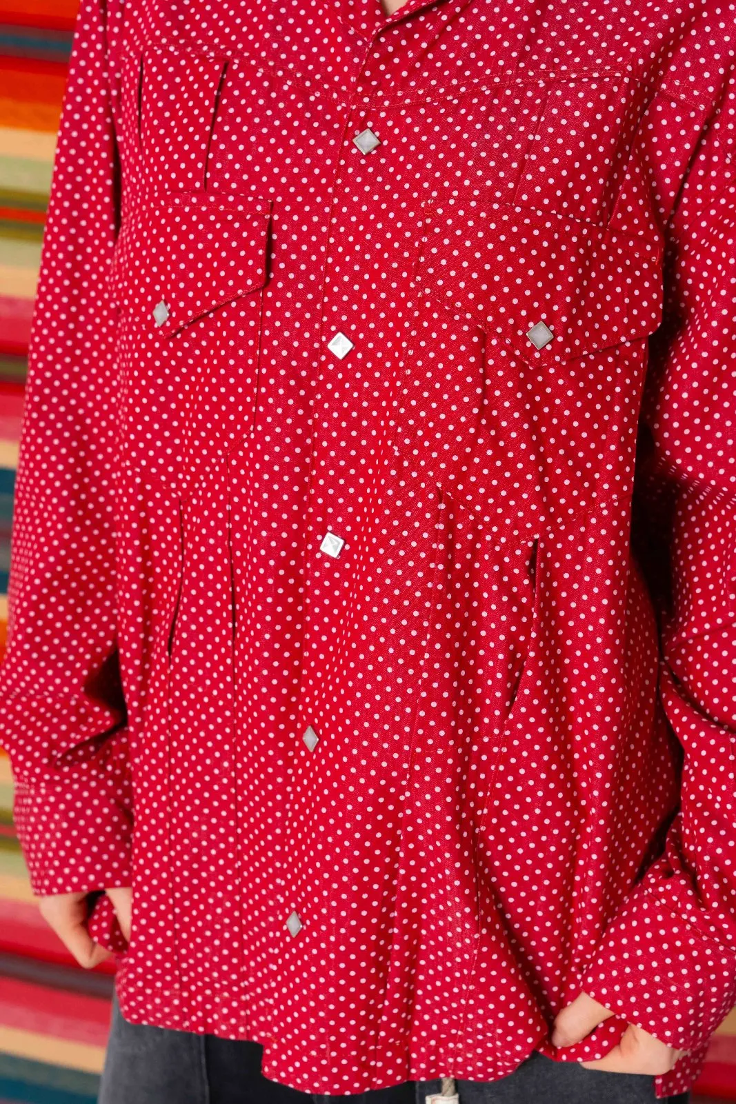 Roger's Shirt Denim Dots Red