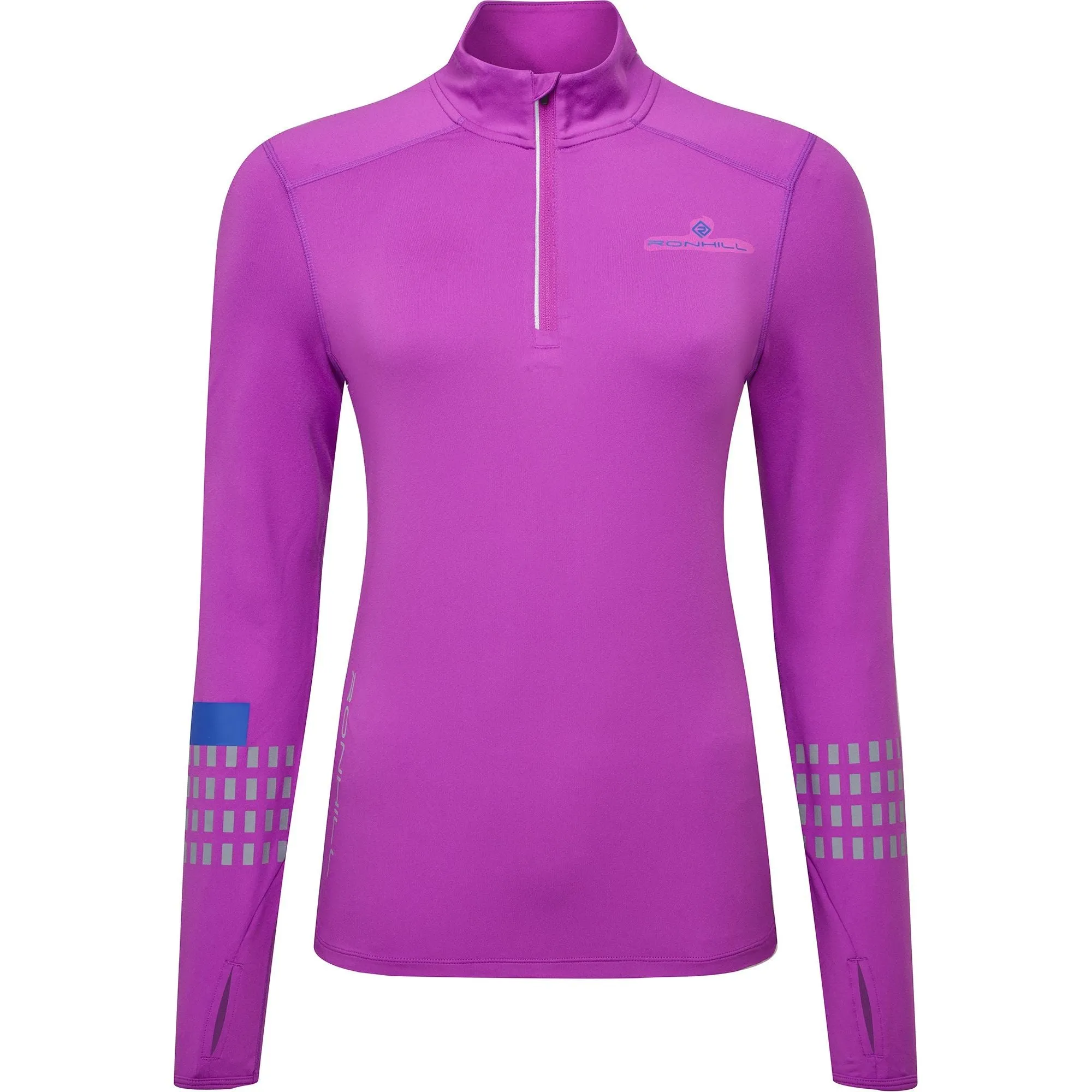 Ronhill Tech Afterhours Half Zip Long Sleeve Womens Running Top - Purple