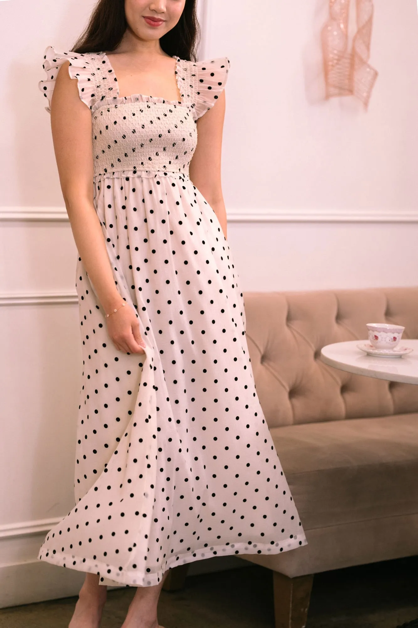 Rosario Dotted Midi Dress