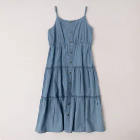 Ruffle Tiered Denim Dress