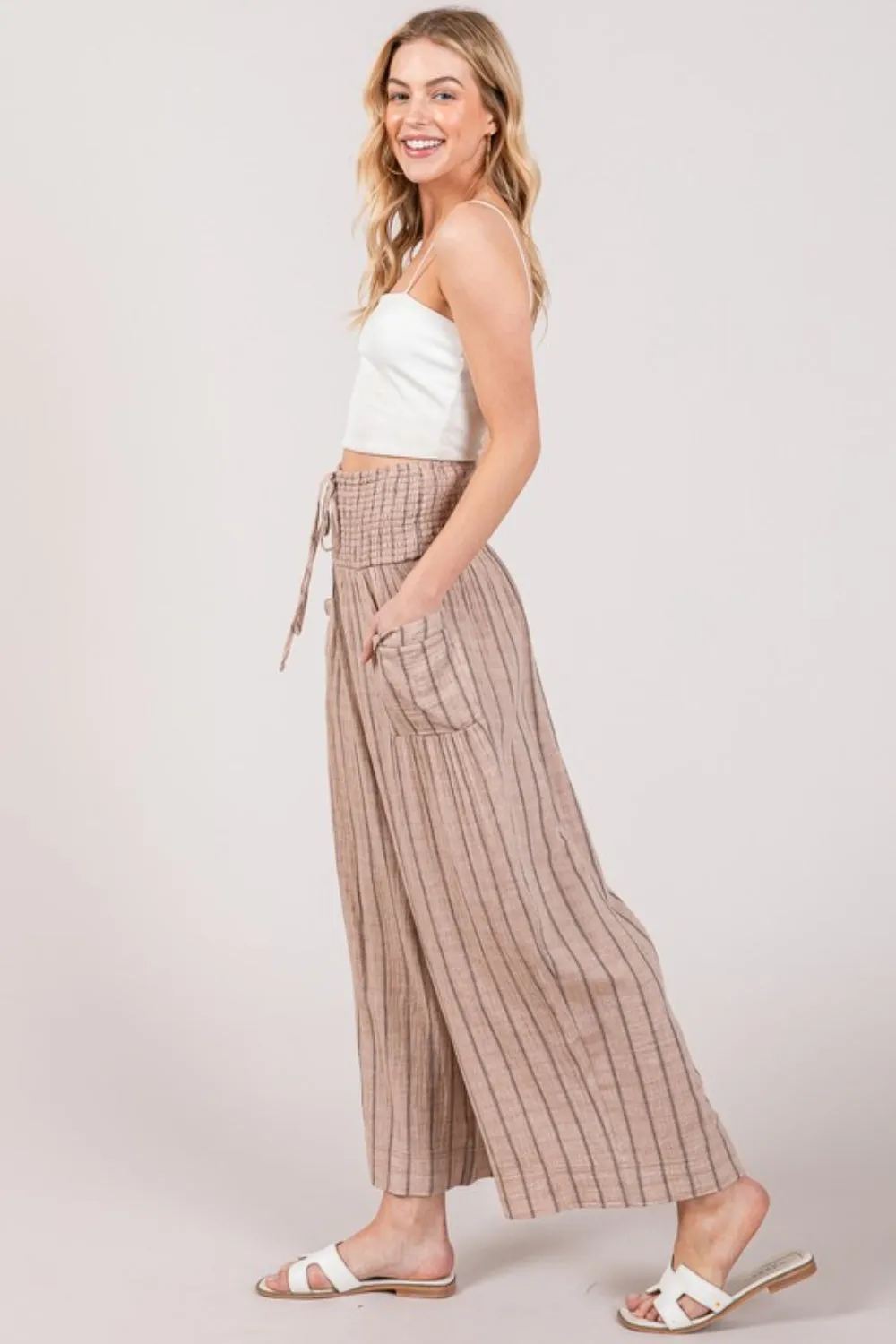 SAGE   FIG Cotton Gauze Wash Stripe Pants