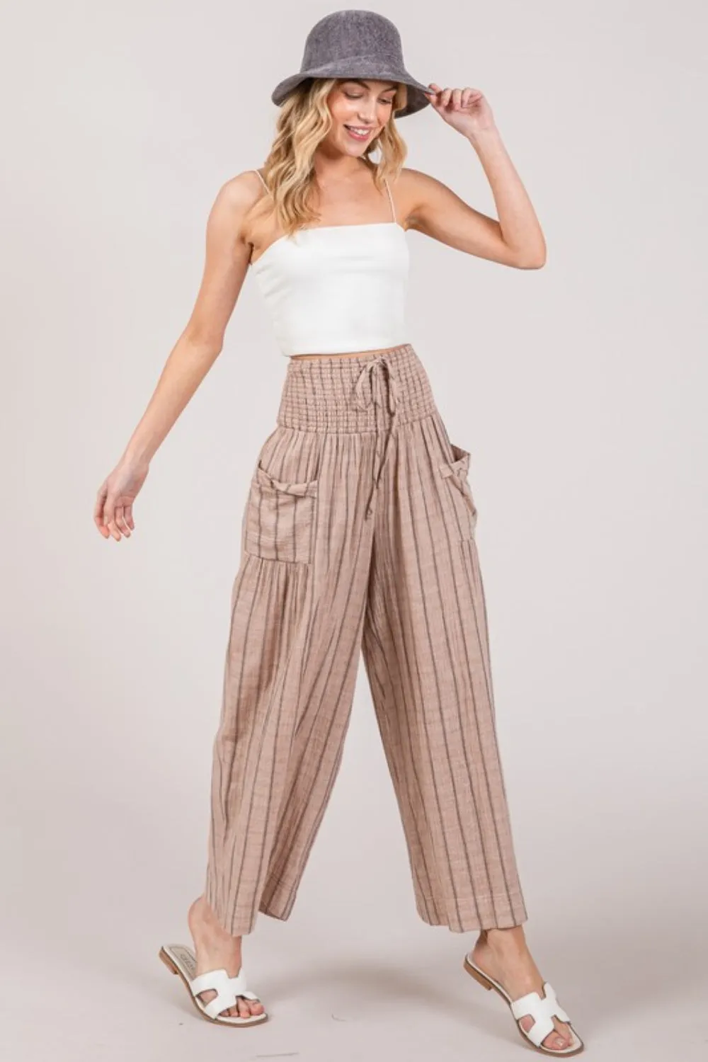 SAGE   FIG Cotton Gauze Wash Stripe Pants