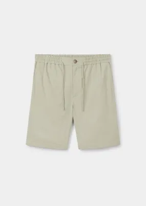 Sage Seersucker Cotton Drawstring Shorts