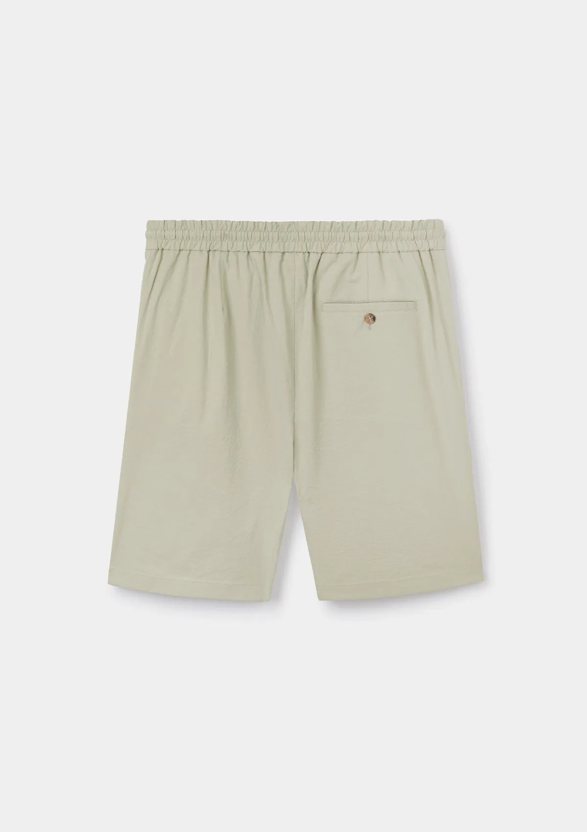 Sage Seersucker Cotton Drawstring Shorts