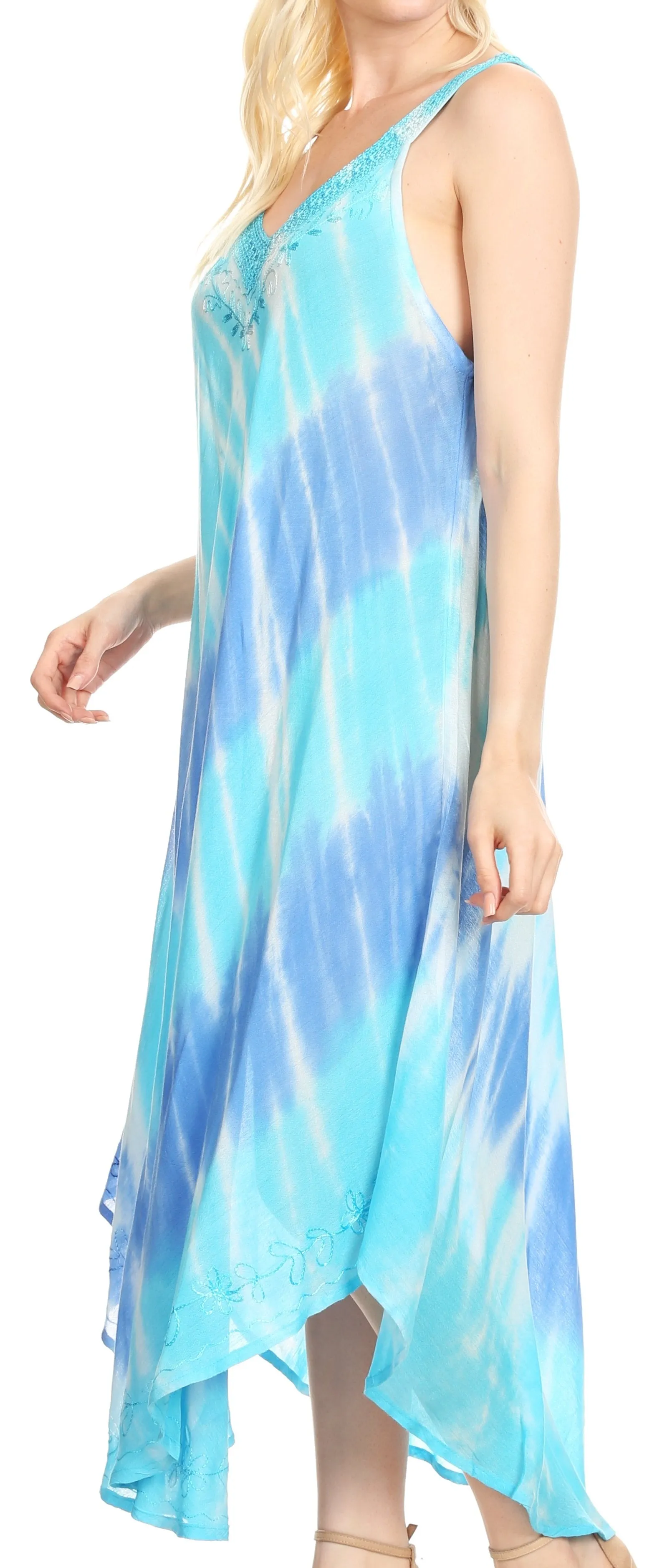 Sakkas Liz  Women's Maxi Loose Sleeveless Summer Casual Tank Dress Cover-up Caftan