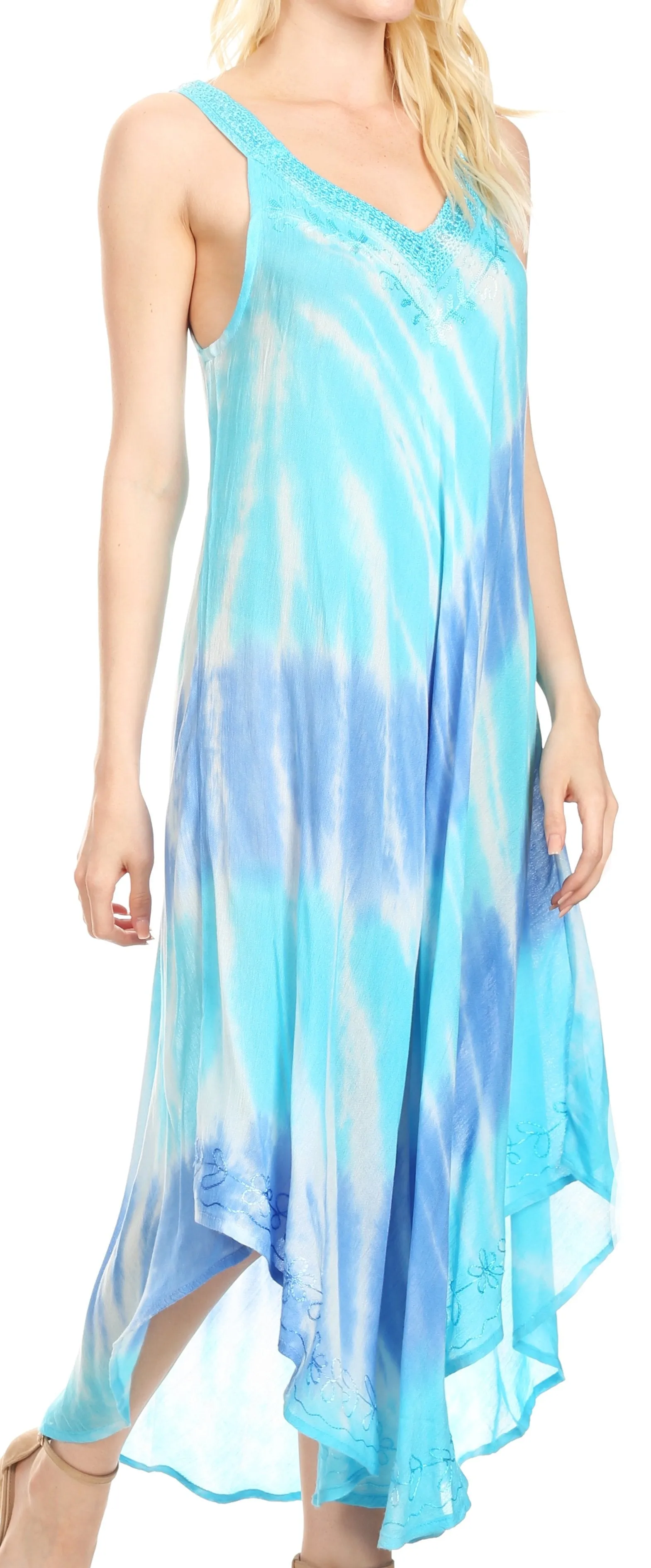 Sakkas Liz  Women's Maxi Loose Sleeveless Summer Casual Tank Dress Cover-up Caftan