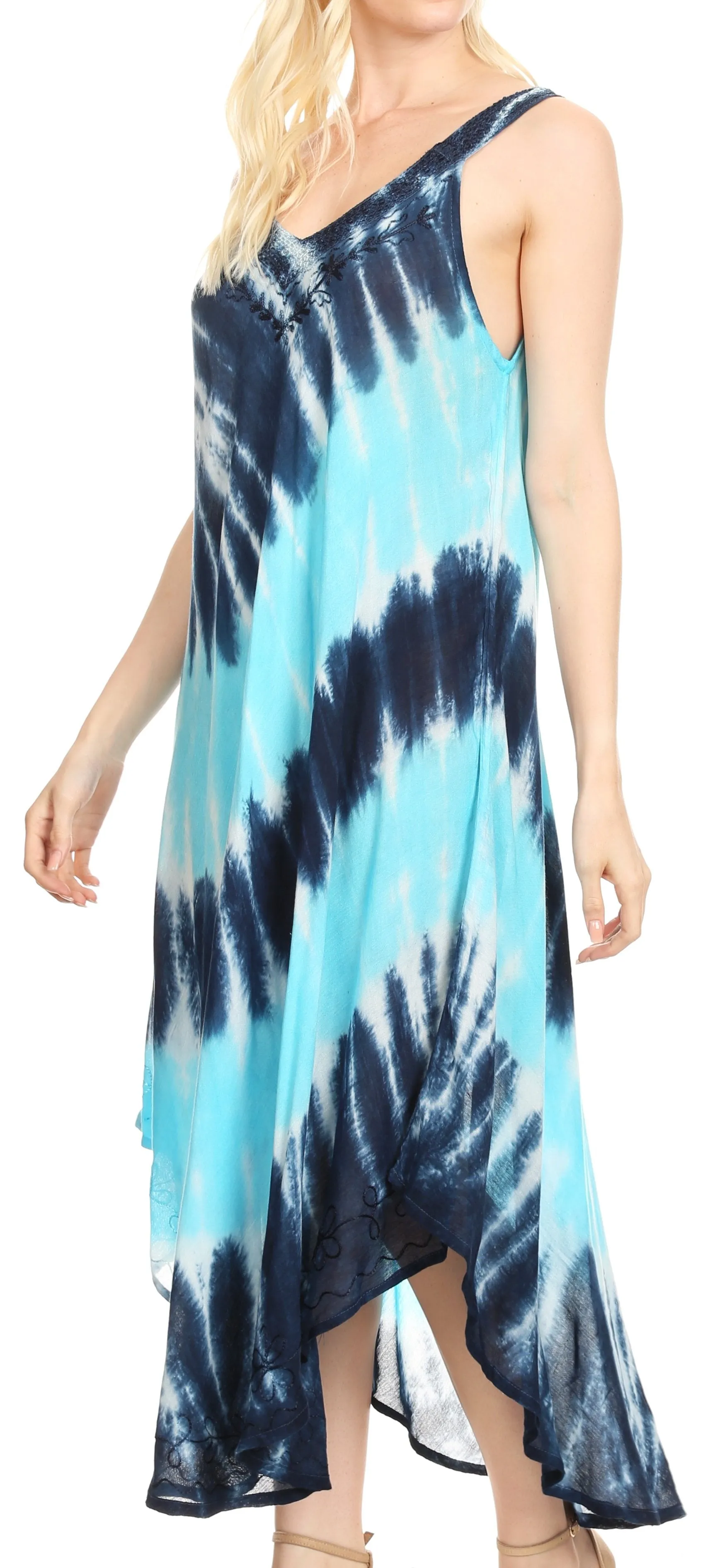 Sakkas Liz  Women's Maxi Loose Sleeveless Summer Casual Tank Dress Cover-up Caftan