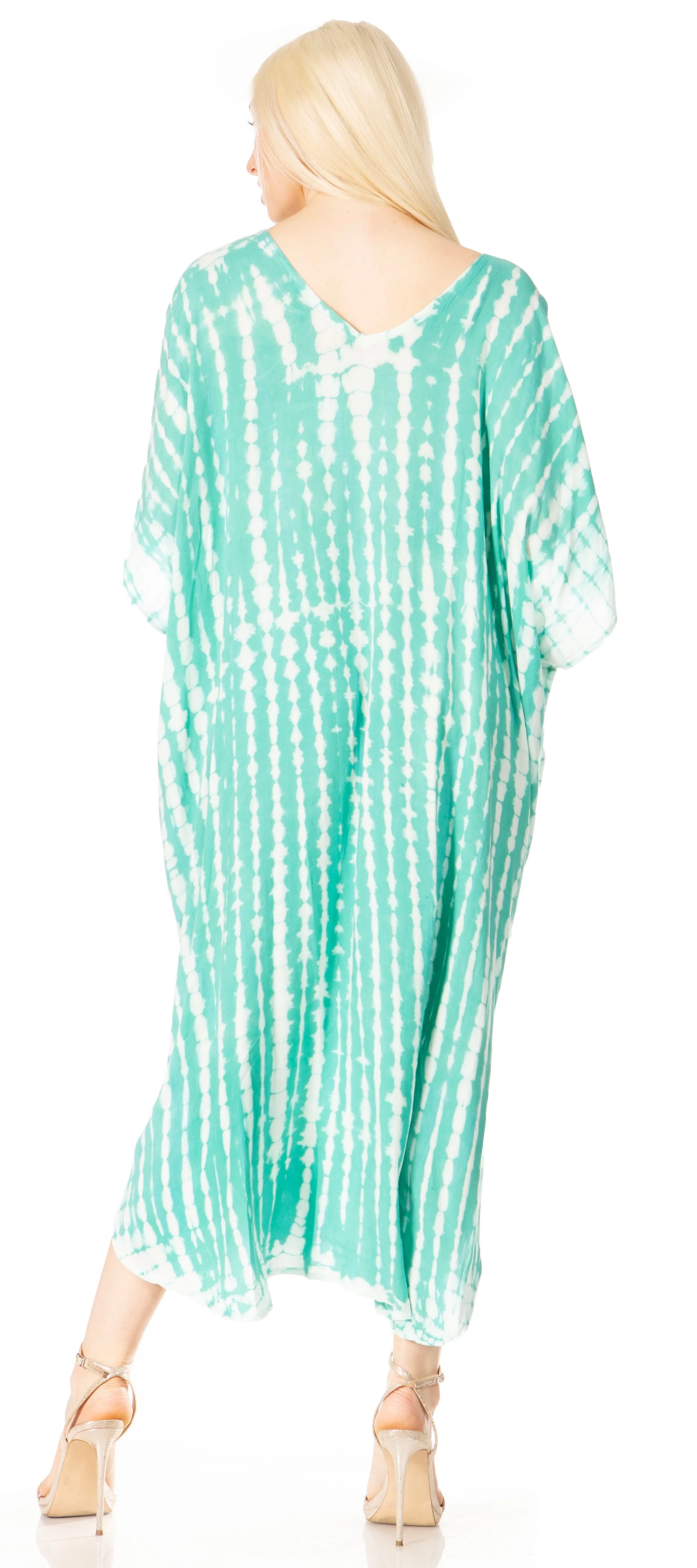 Sakkas Maitte Women's V-Neck Printed Kaftan Cover-Up Dress for the Beach