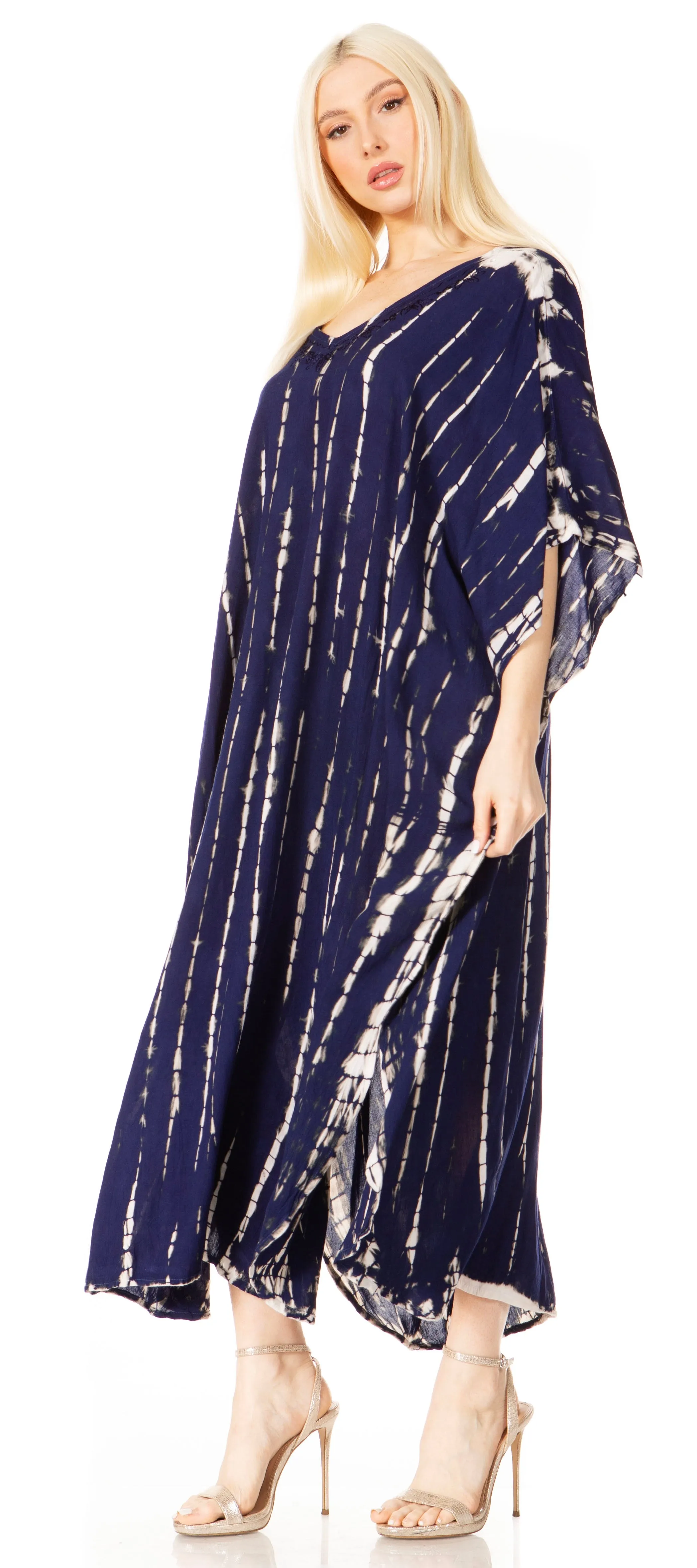 Sakkas Maitte Women's V-Neck Printed Kaftan Cover-Up Dress for the Beach