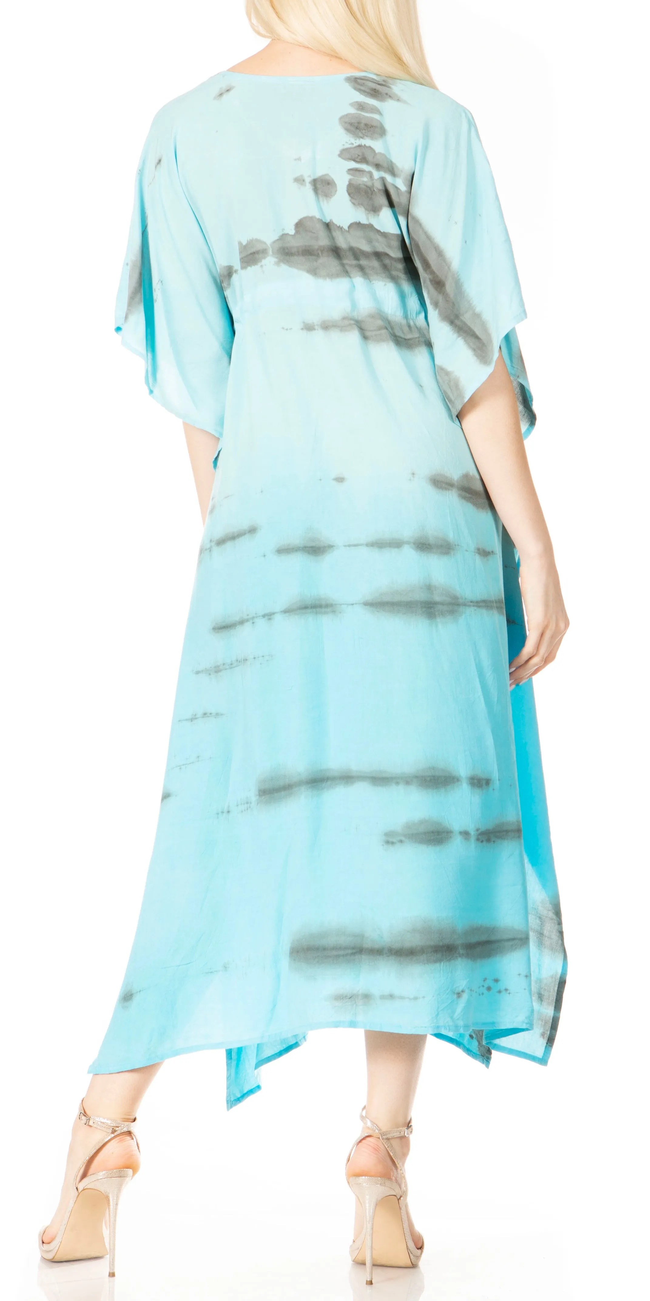 Sakkas Maitte Women's V-Neck Printed Kaftan Cover-Up Dress for the Beach