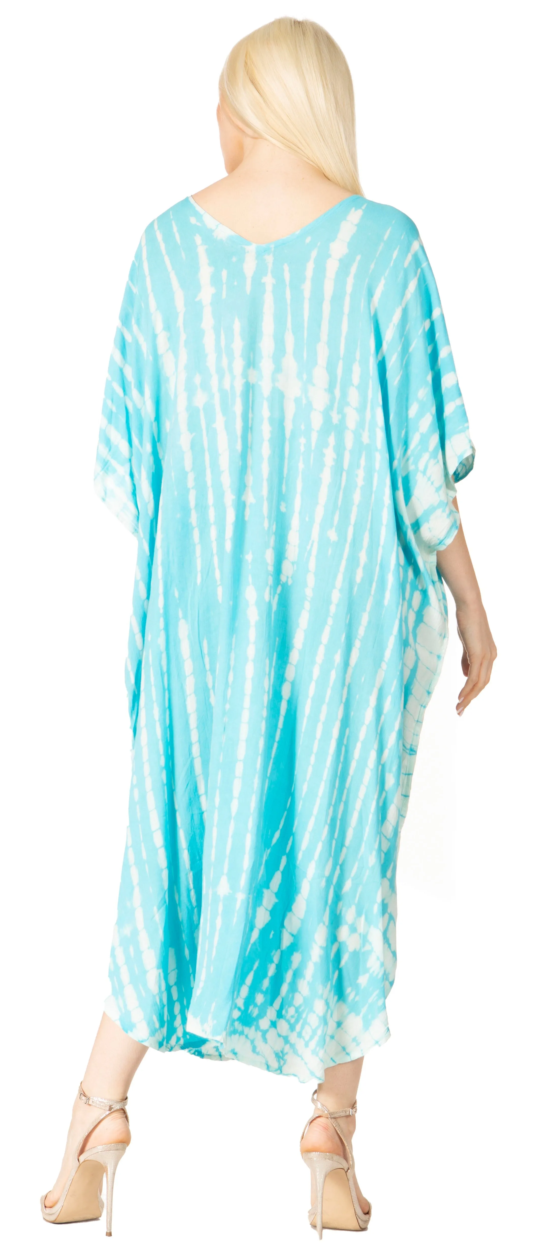 Sakkas Maitte Women's V-Neck Printed Kaftan Cover-Up Dress for the Beach