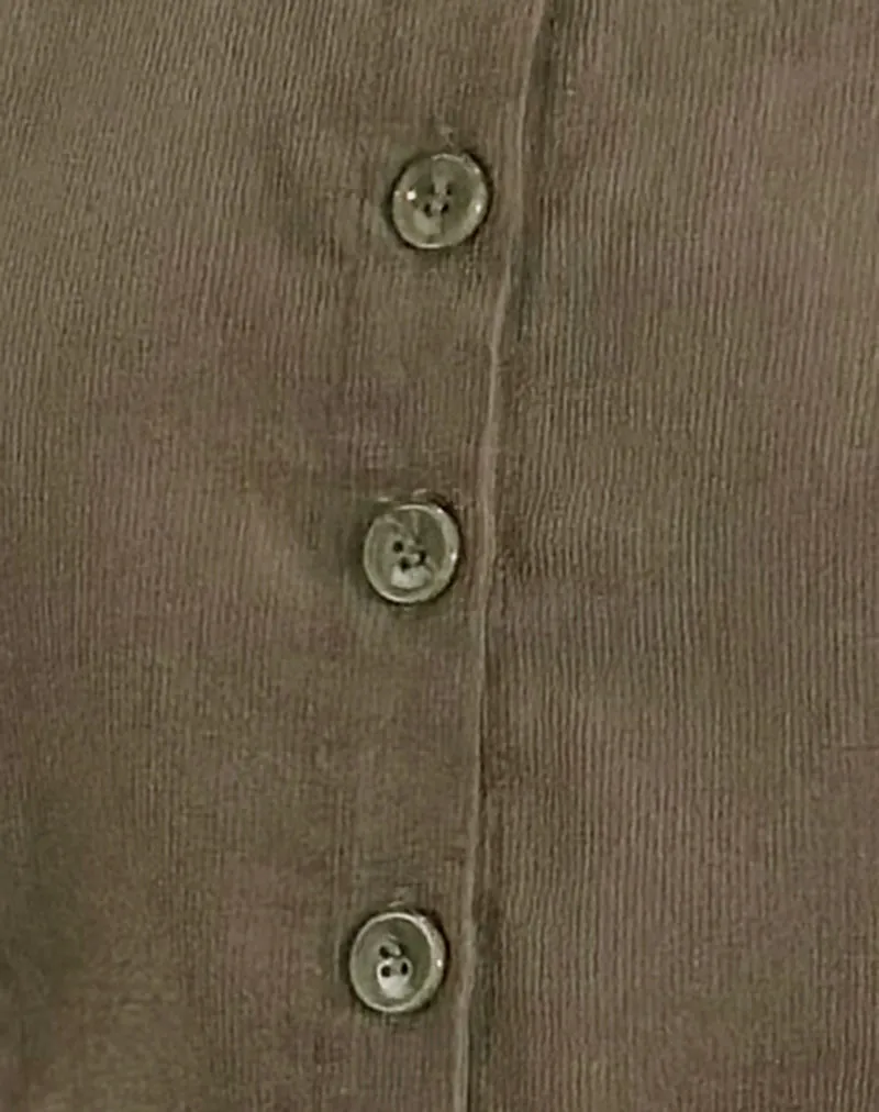 Samas Shirt in Cord Taupe