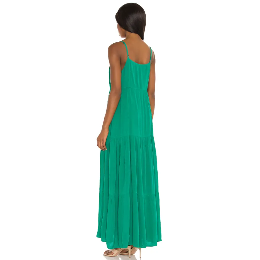 Sanctuary Traveler Maxi Dress Dark Palm Green Size Medium