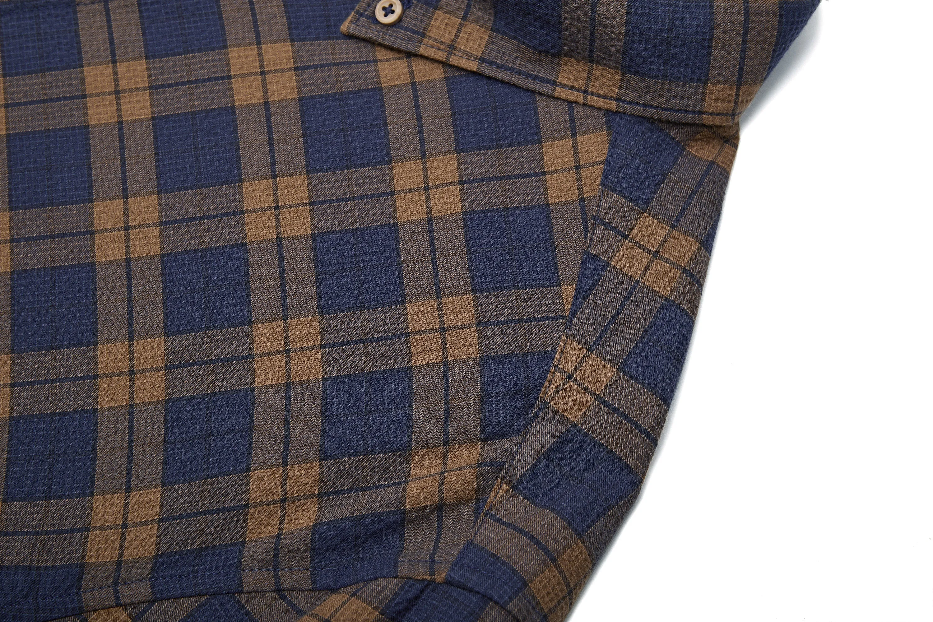 Seersucker Check Stretch Casual Shirt