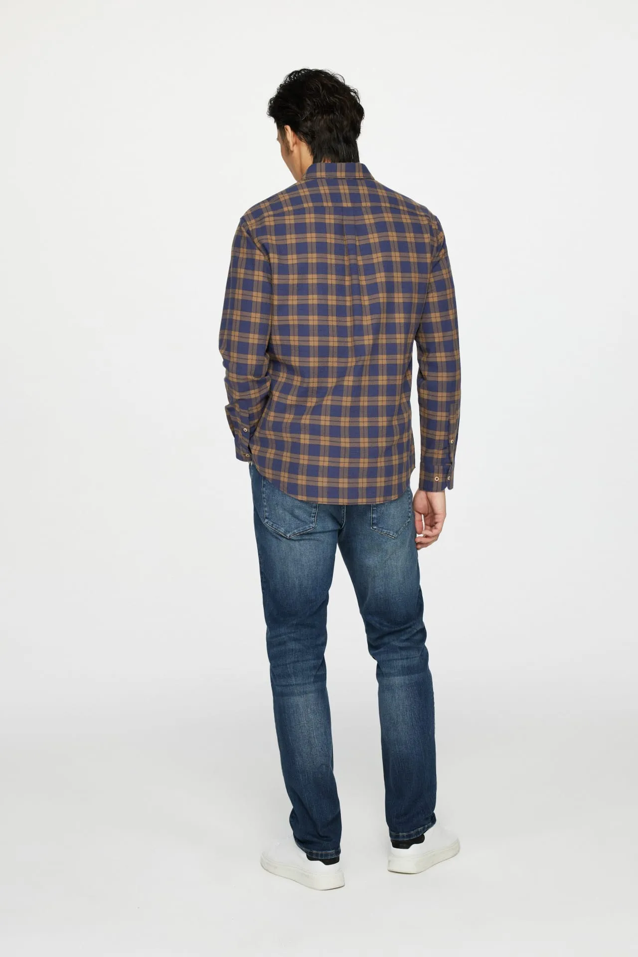 Seersucker Check Stretch Casual Shirt