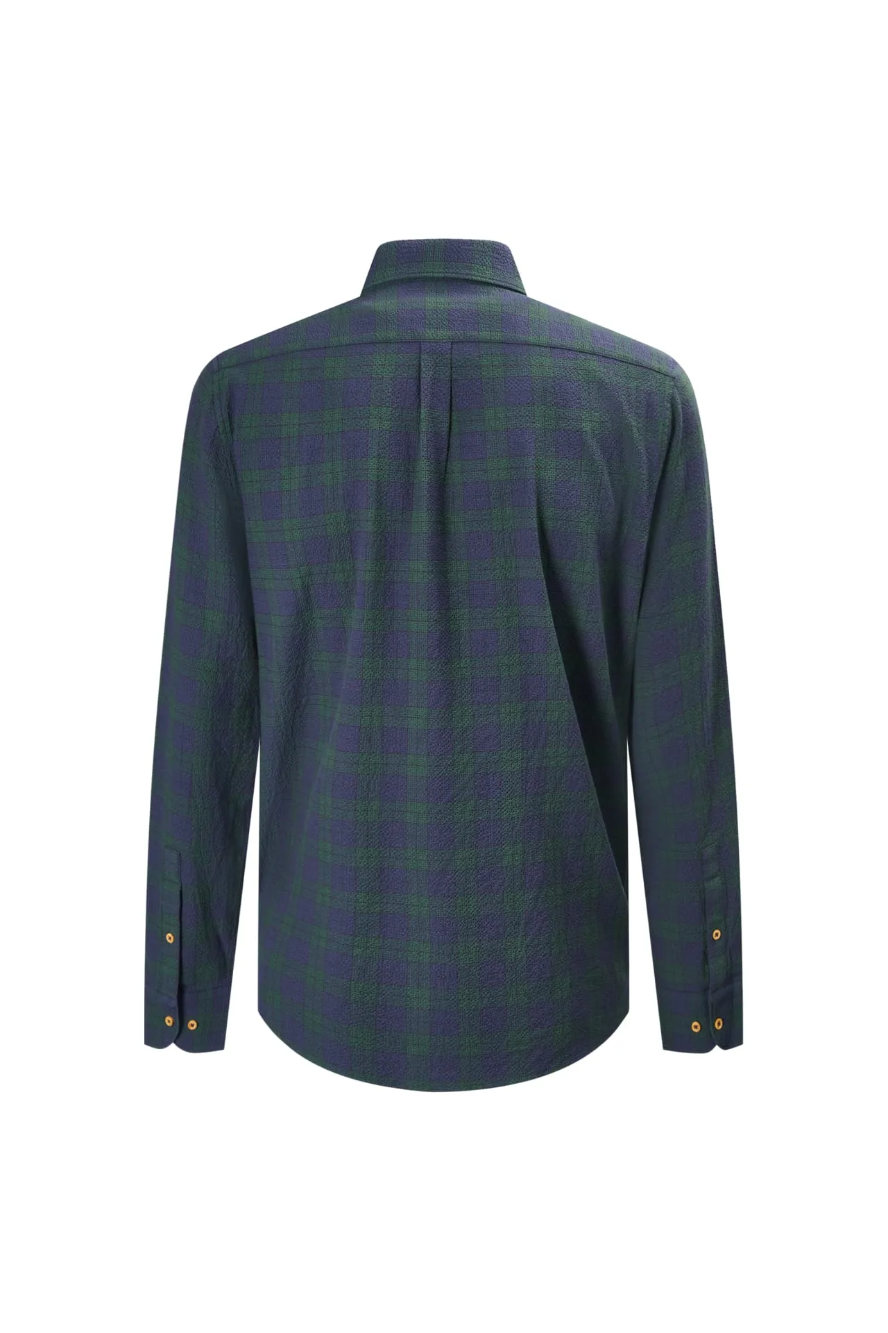 Seersucker Check Stretch Casual Shirt