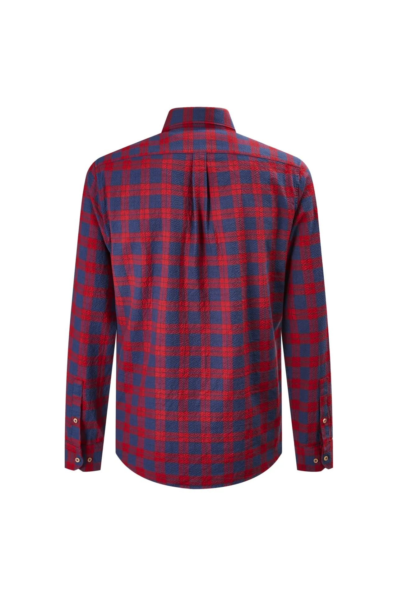 Seersucker Check Stretch Casual Shirt