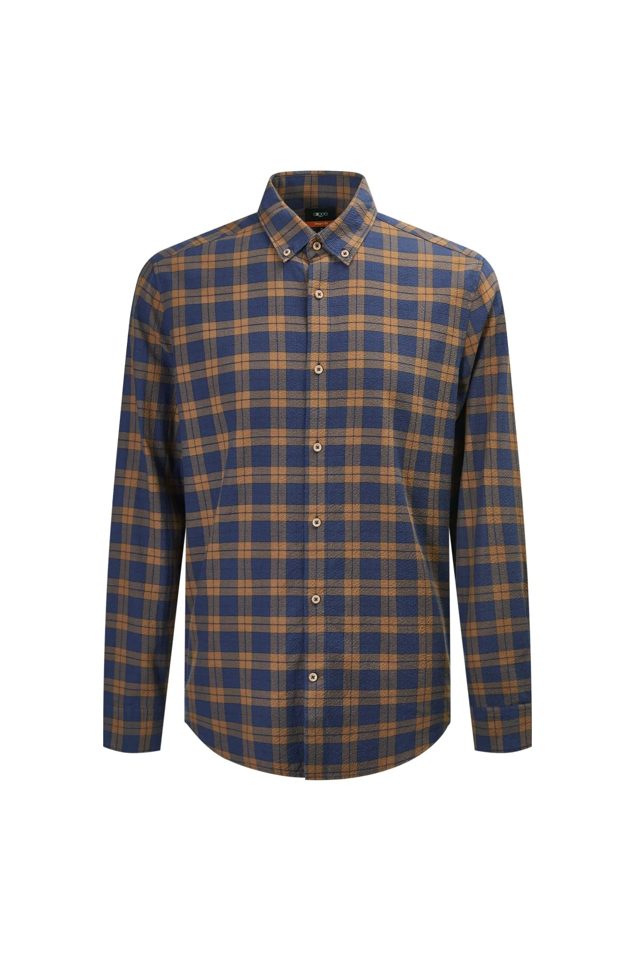 Seersucker Check Stretch Casual Shirt