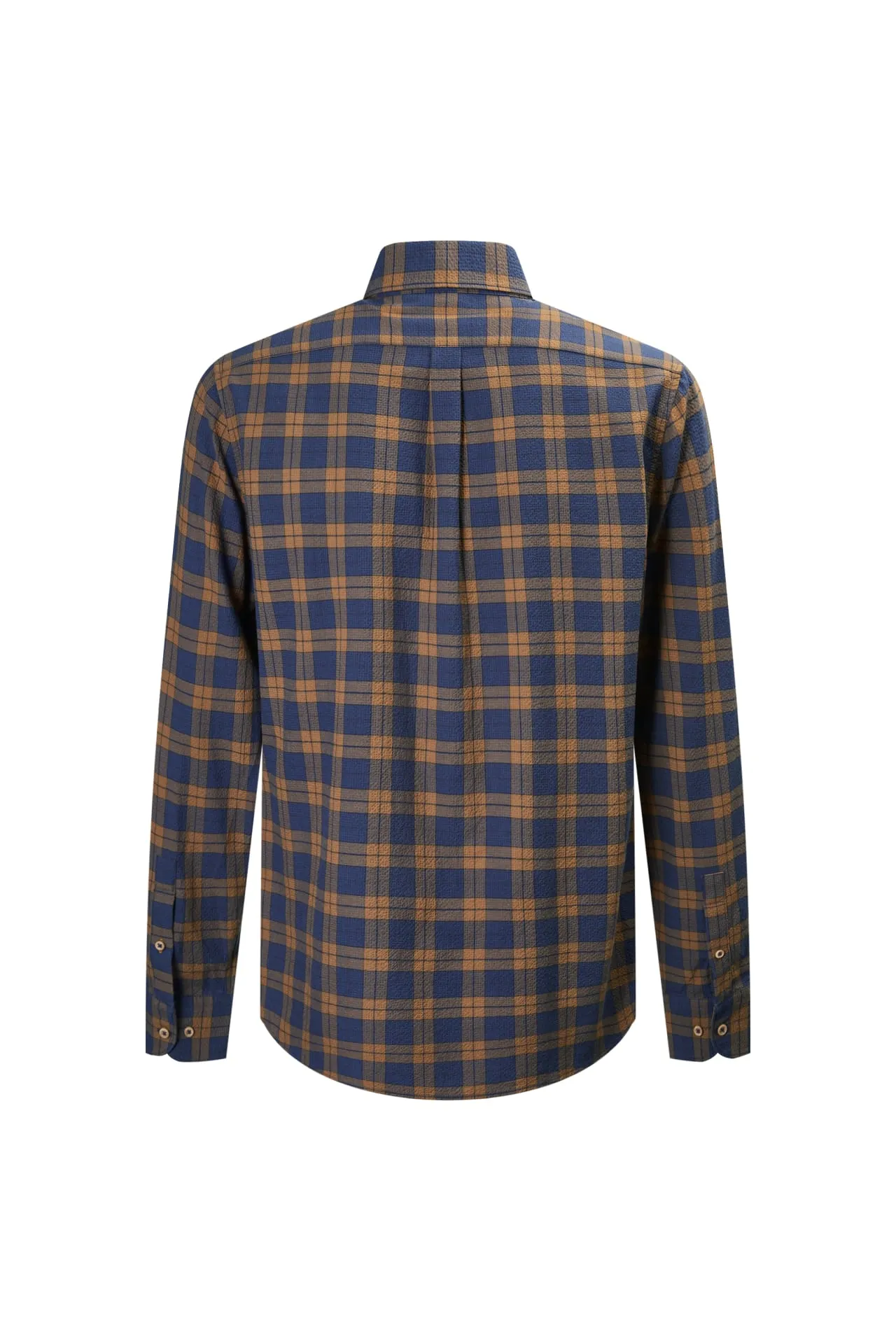 Seersucker Check Stretch Casual Shirt